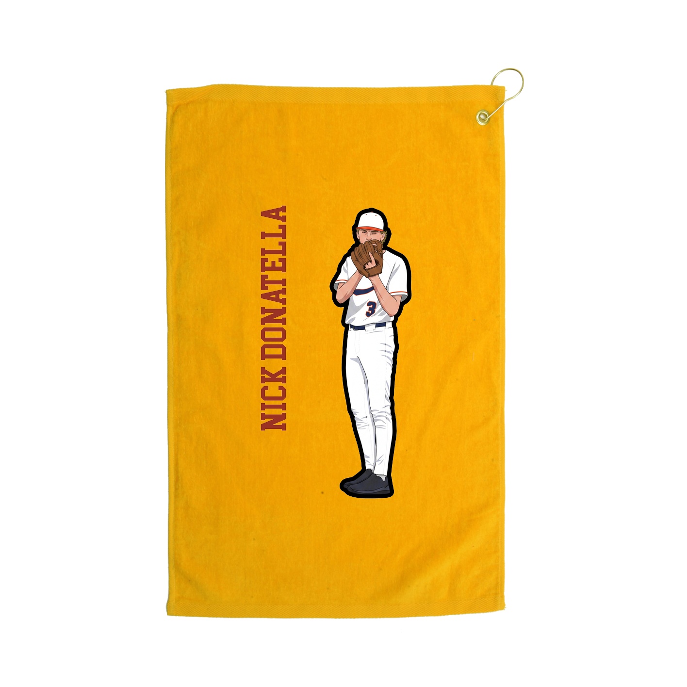 Golf Towel — Name Vertical in Gold