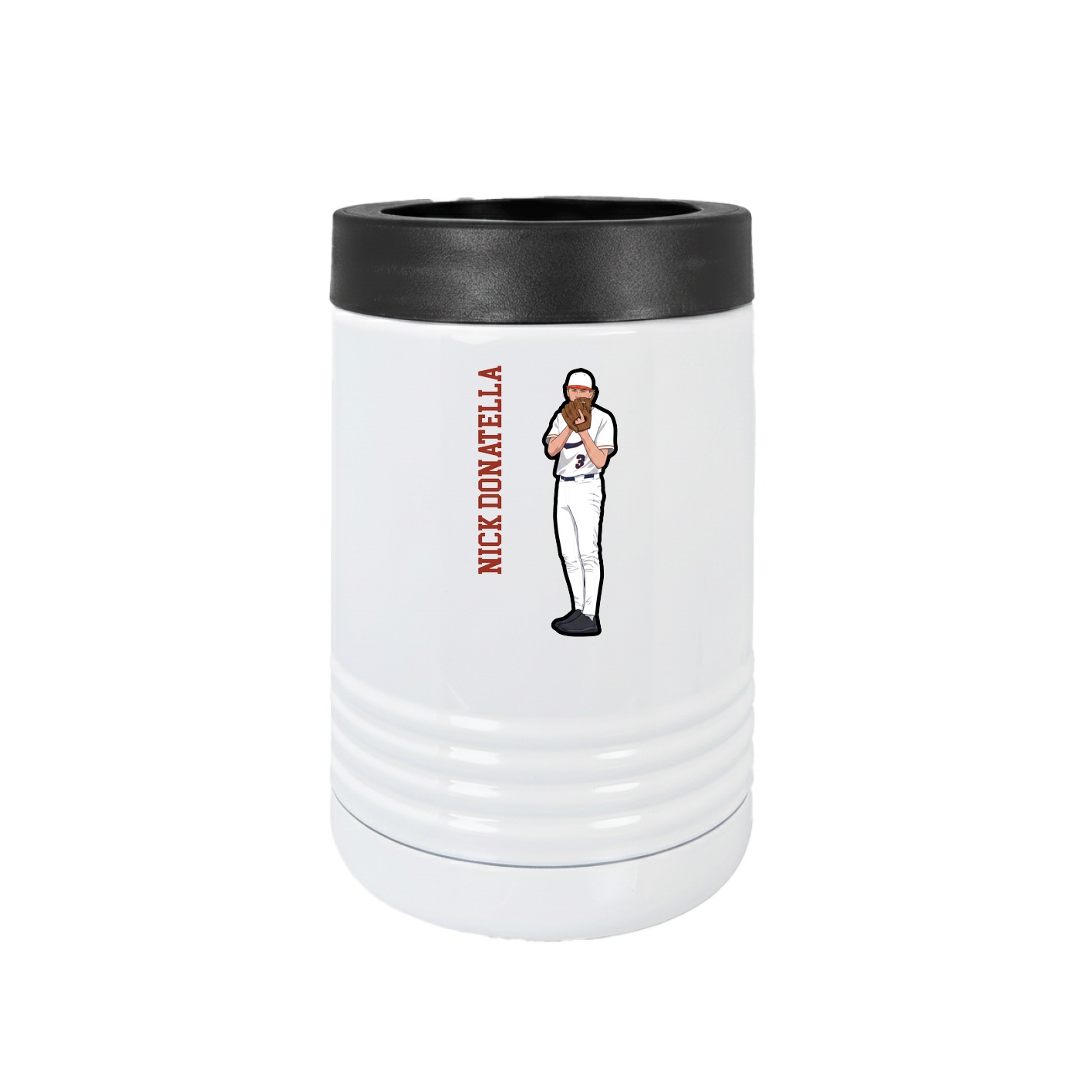 Beverage Holder — Name Vertical in White