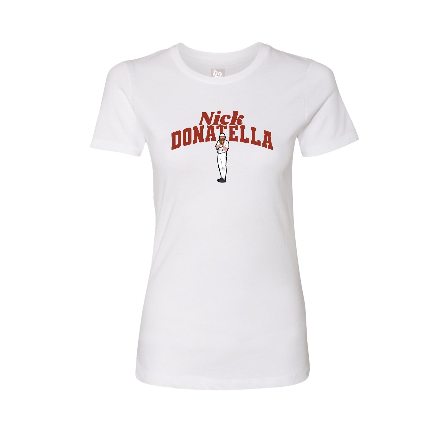 Fitted Women's Tee — Signature Arch in White
