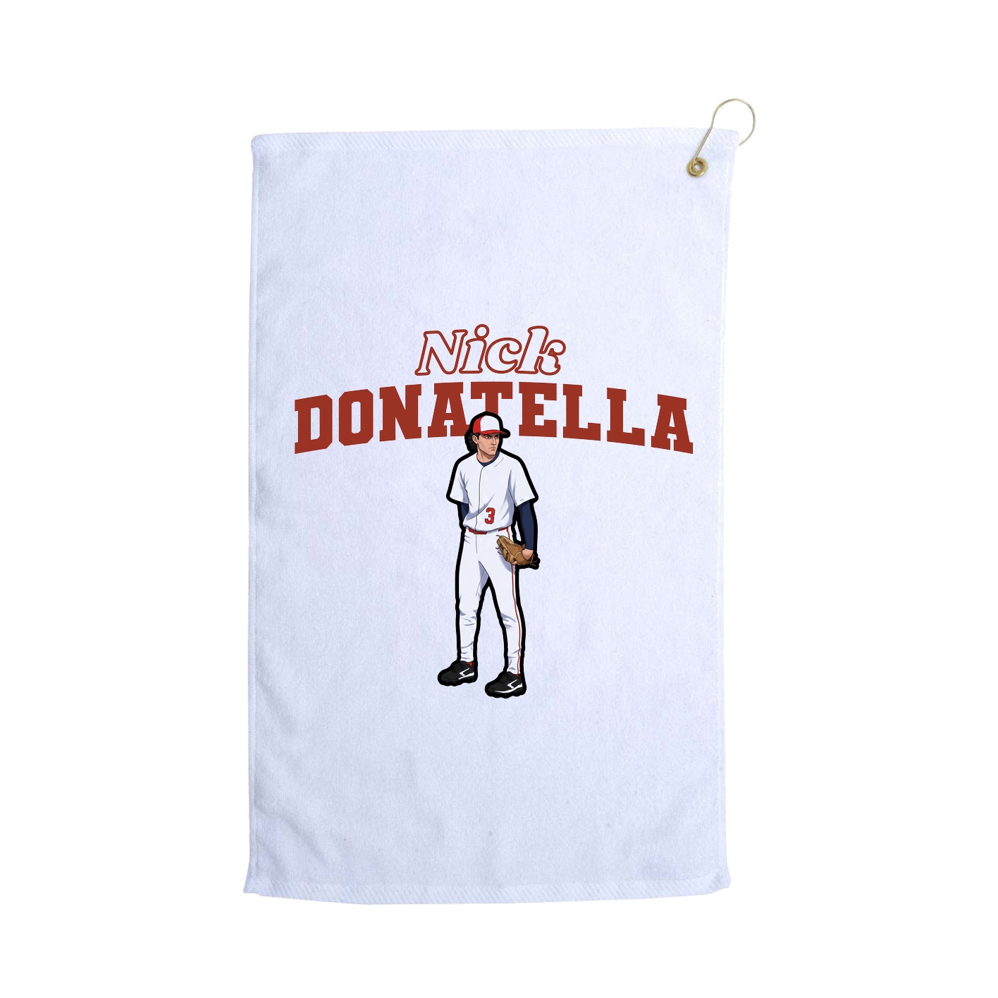 Golf Towel — Name Arch in White