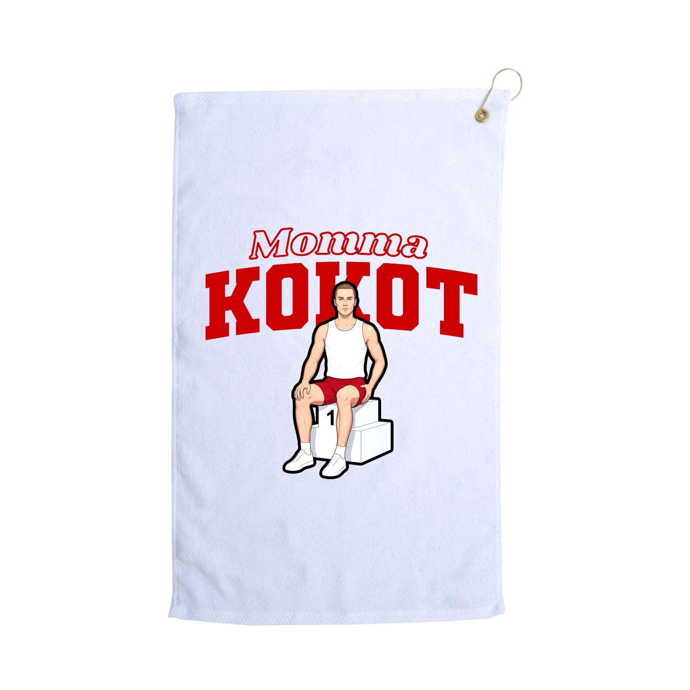 Golf Towel — Mothers Day Block in White