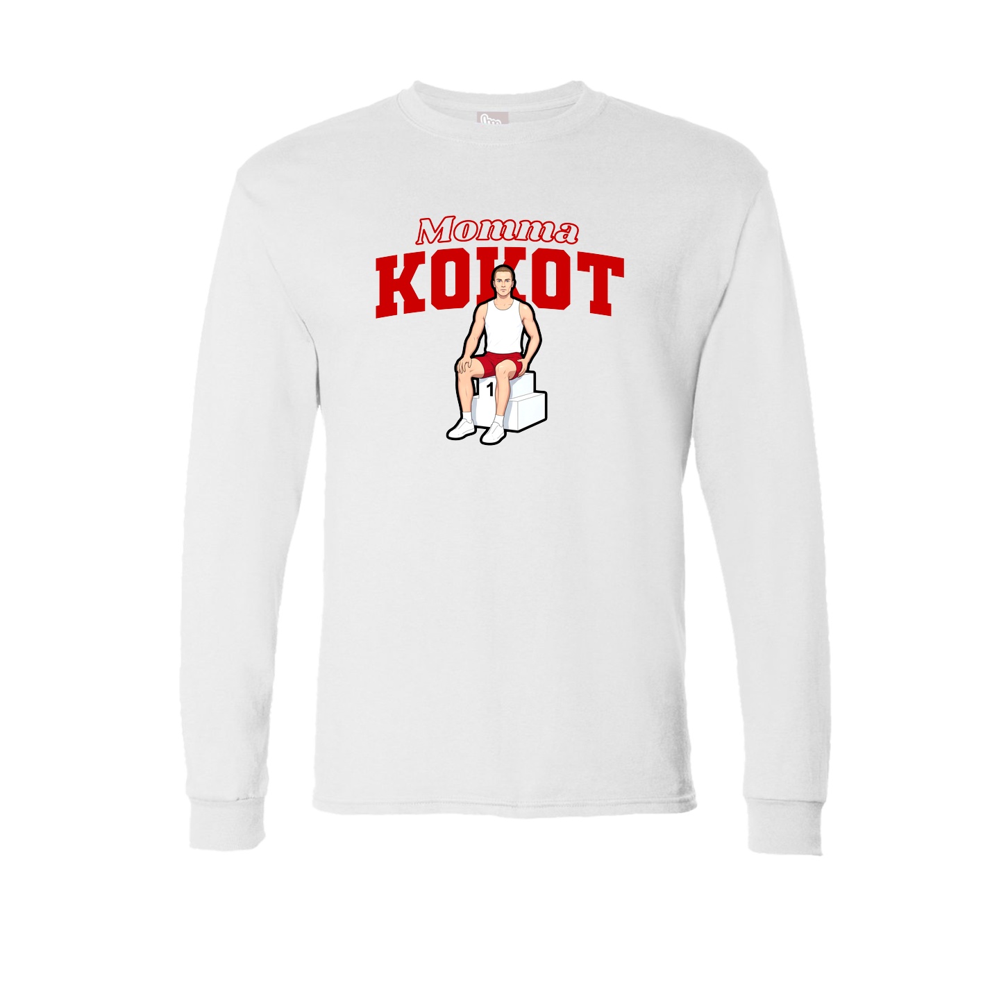 Long Sleeve Tee — Mothers Day Block in White