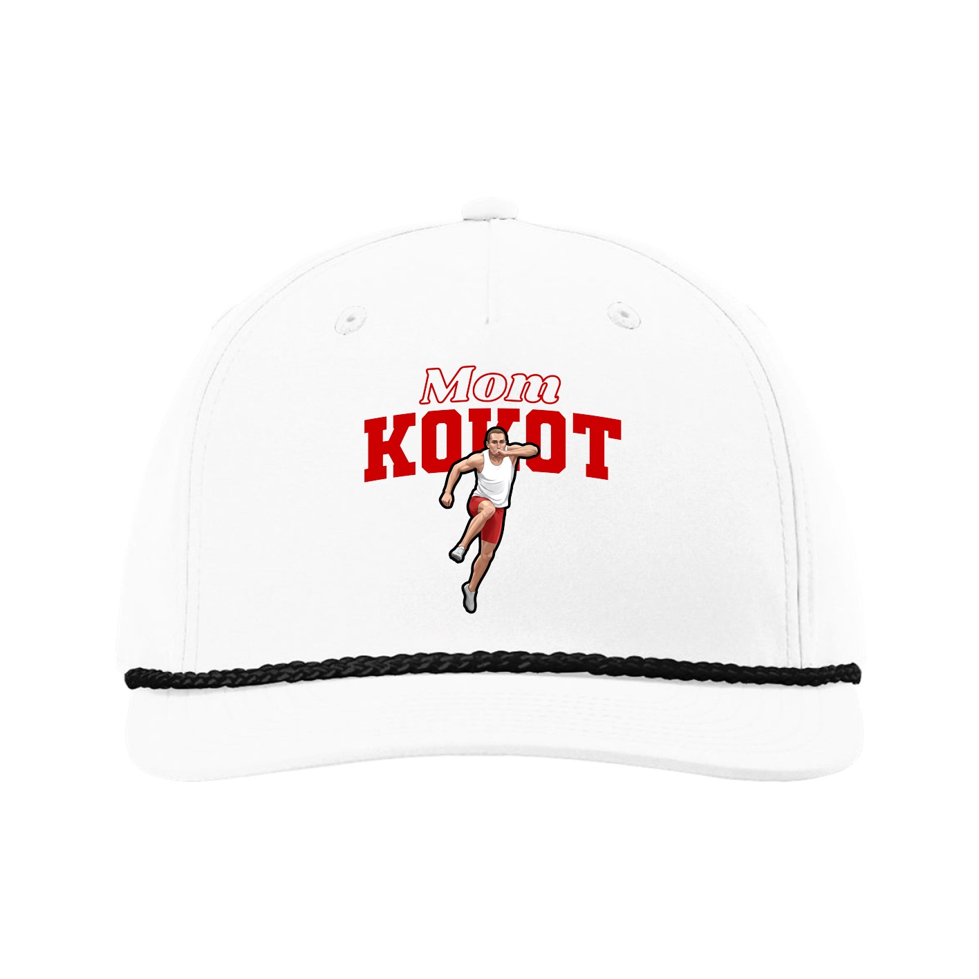 Five-Panel Classic Rope Cap — Mothers Day Block in White
