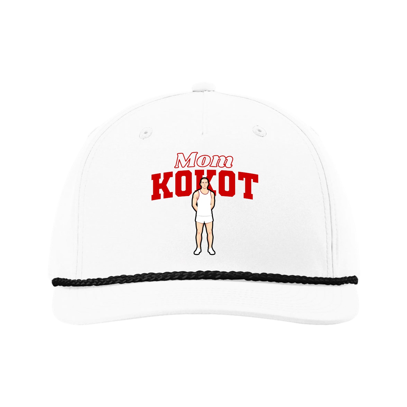 Five-Panel Classic Rope Cap — Mothers Day Block in White