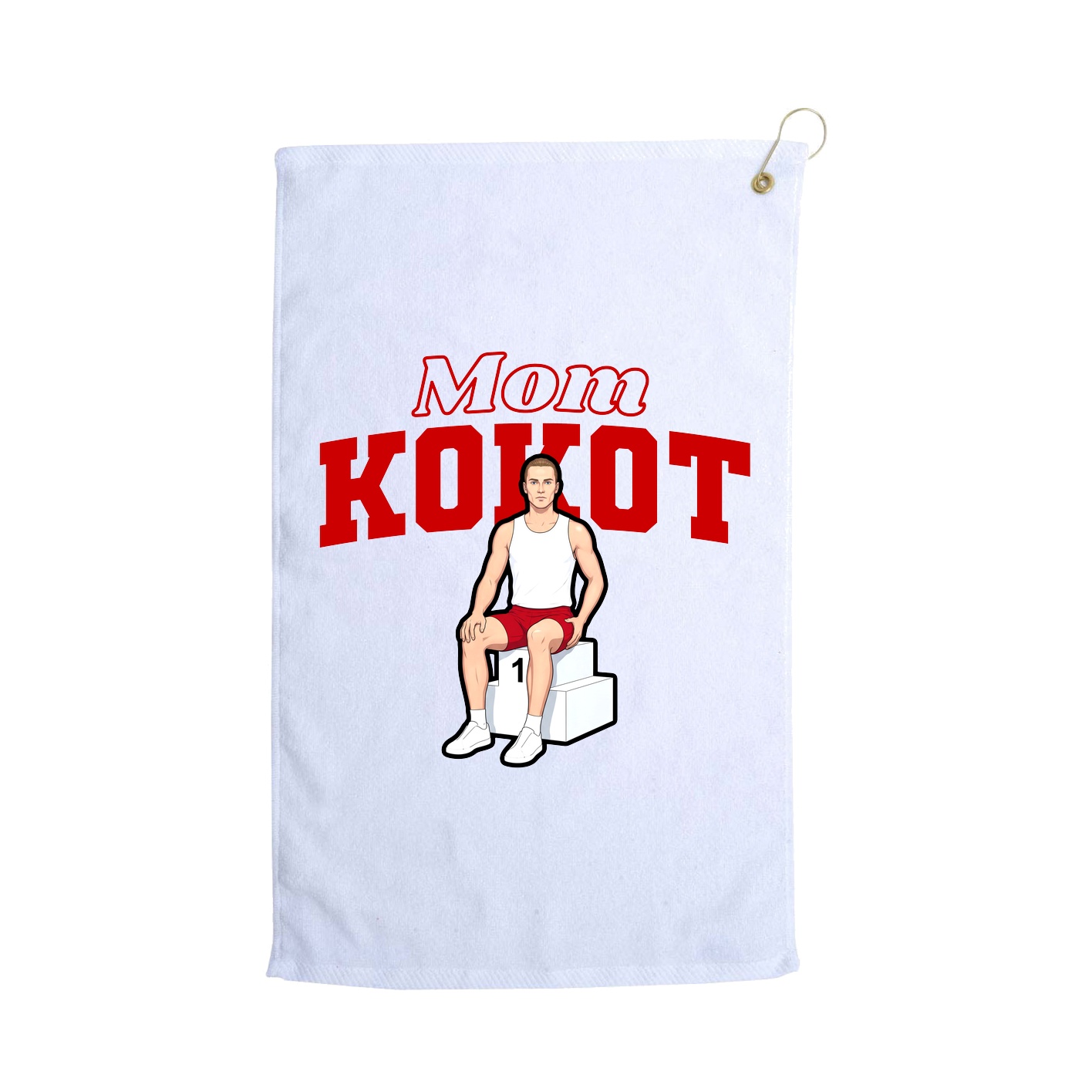 Golf Towel — Mothers Day Block in White