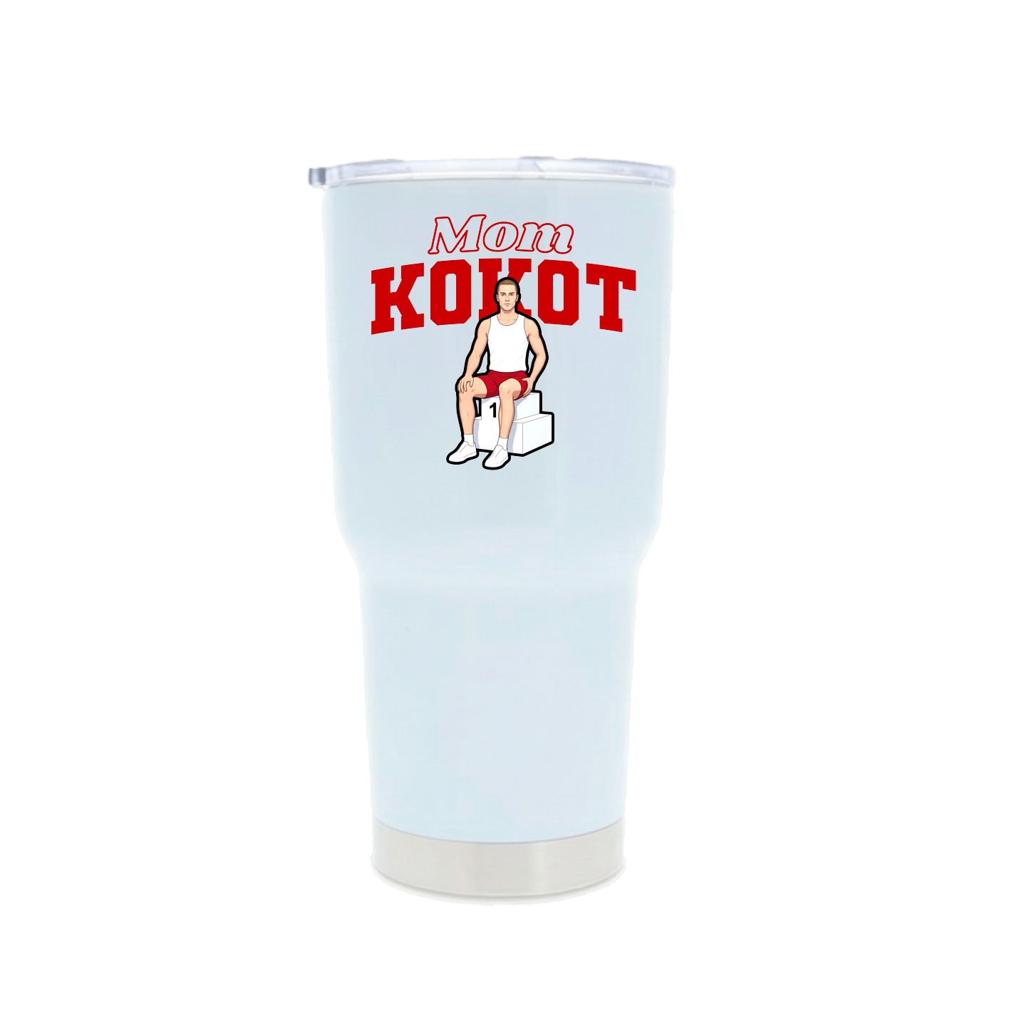 30oz Stainless Steel Tumbler — Mothers Day Block in White