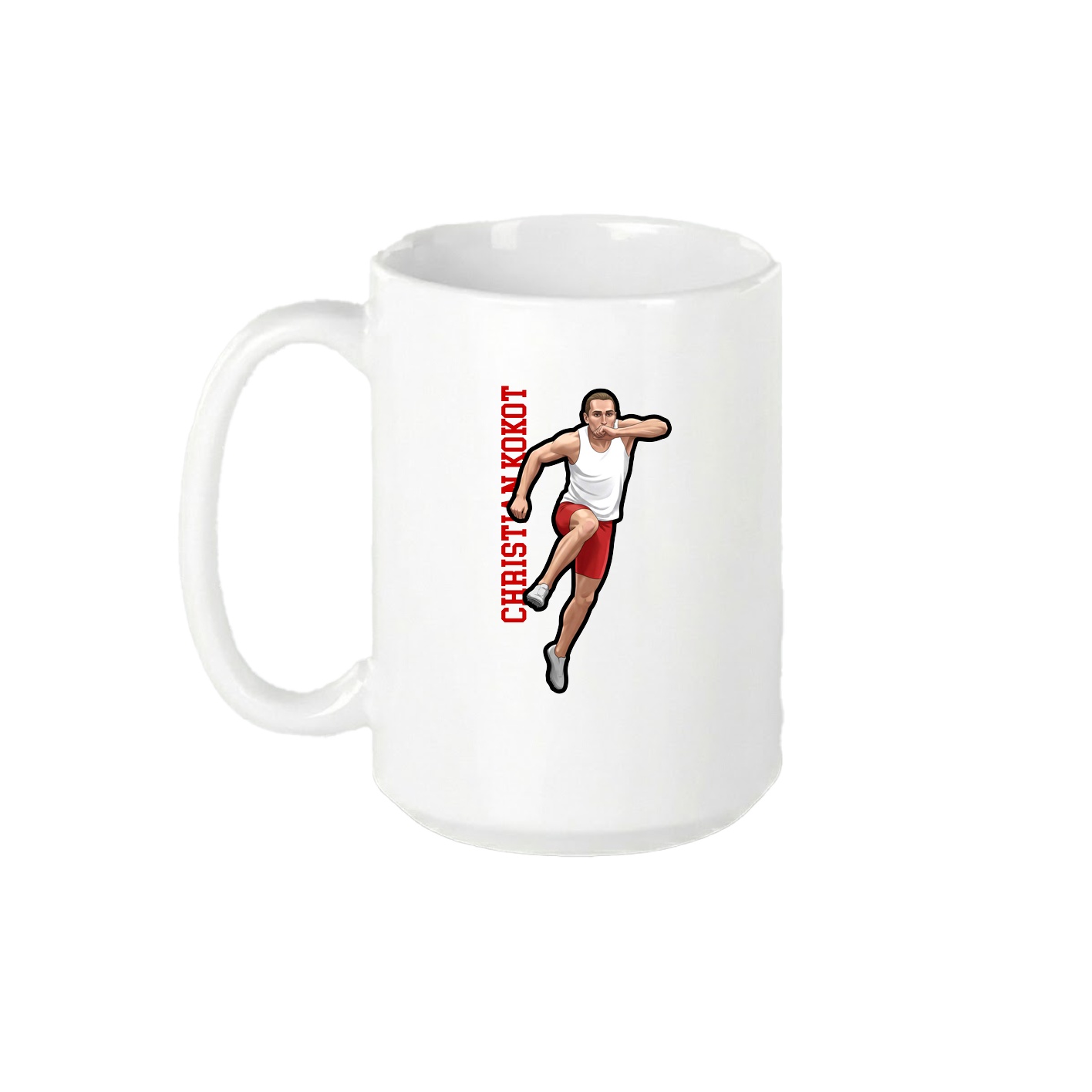 15oz Coffee Mug — Name Vertical in White