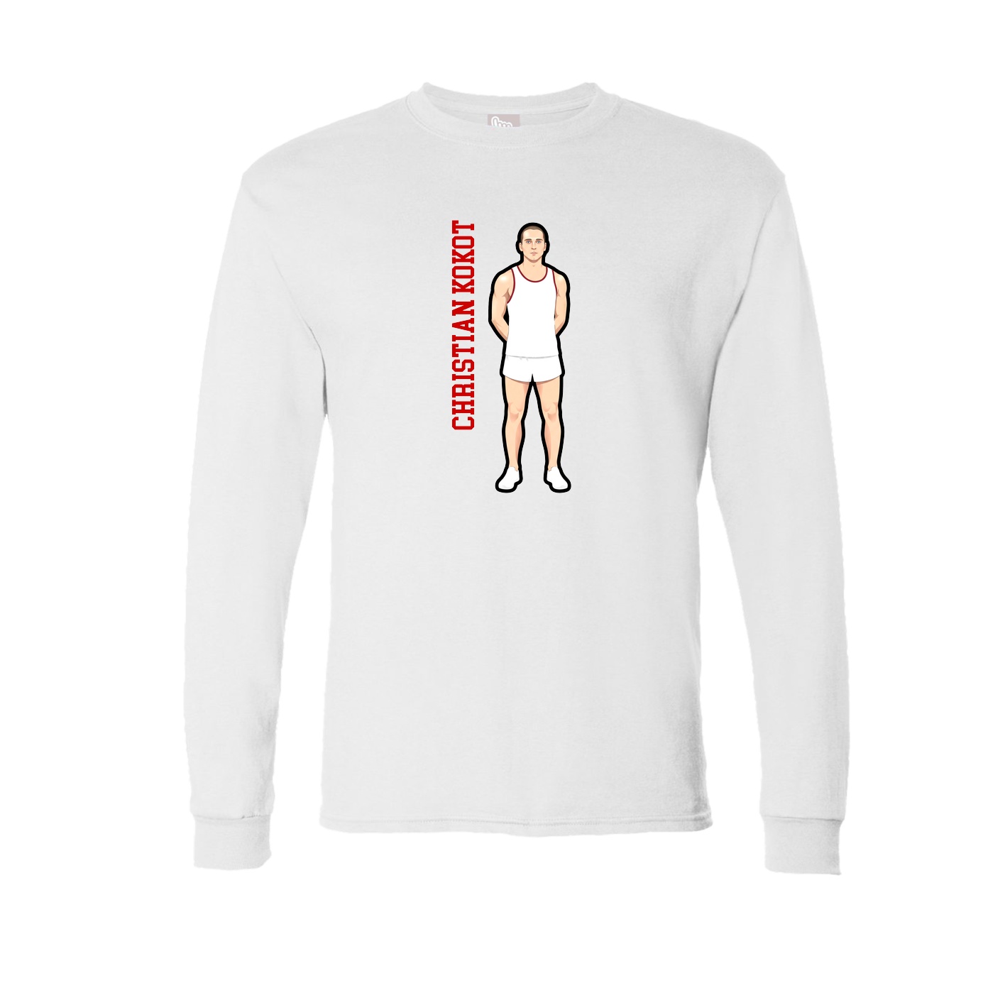 Long Sleeve Tee — Name Vertical in White
