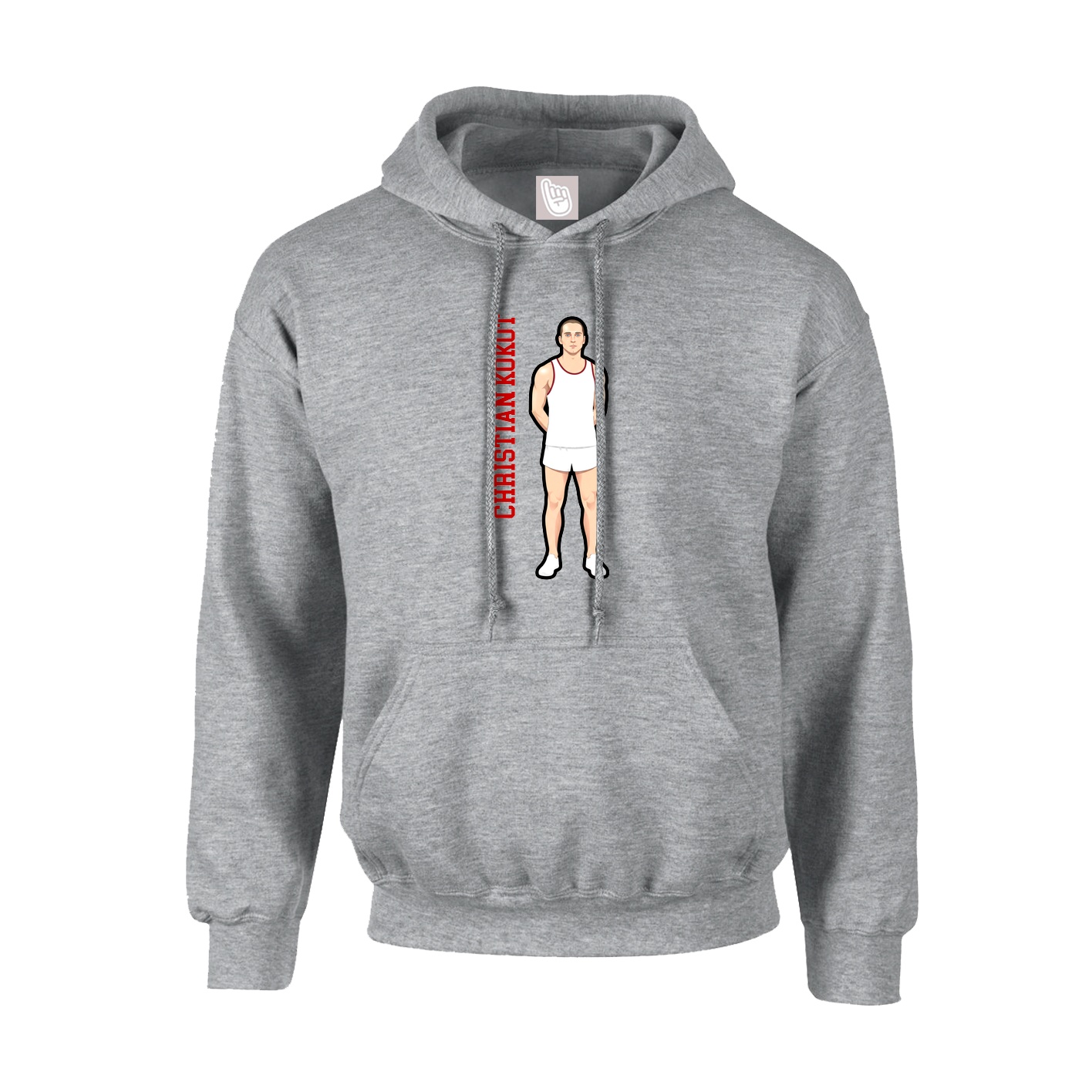 Youth Hoodie — Name Vertical in Grey