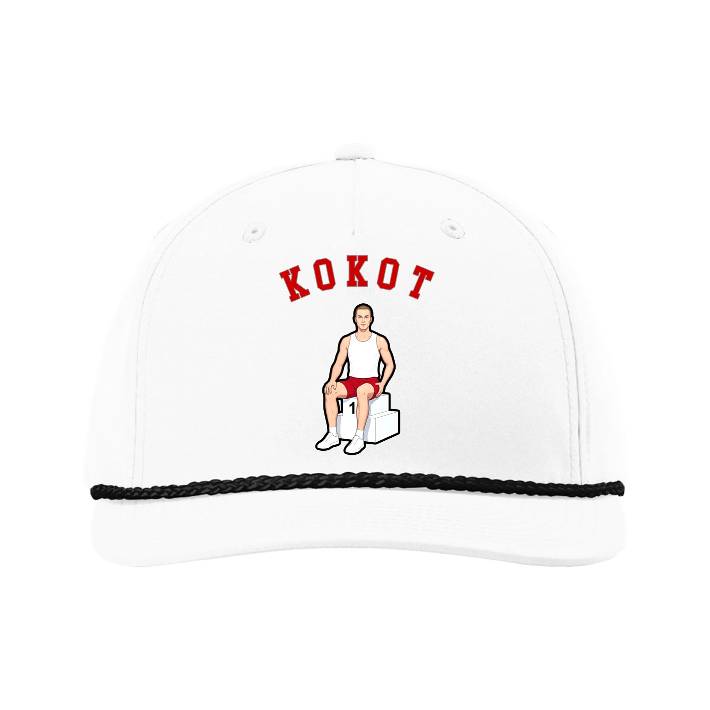 Five-Panel Classic Rope Cap — Shirsey Arch in White