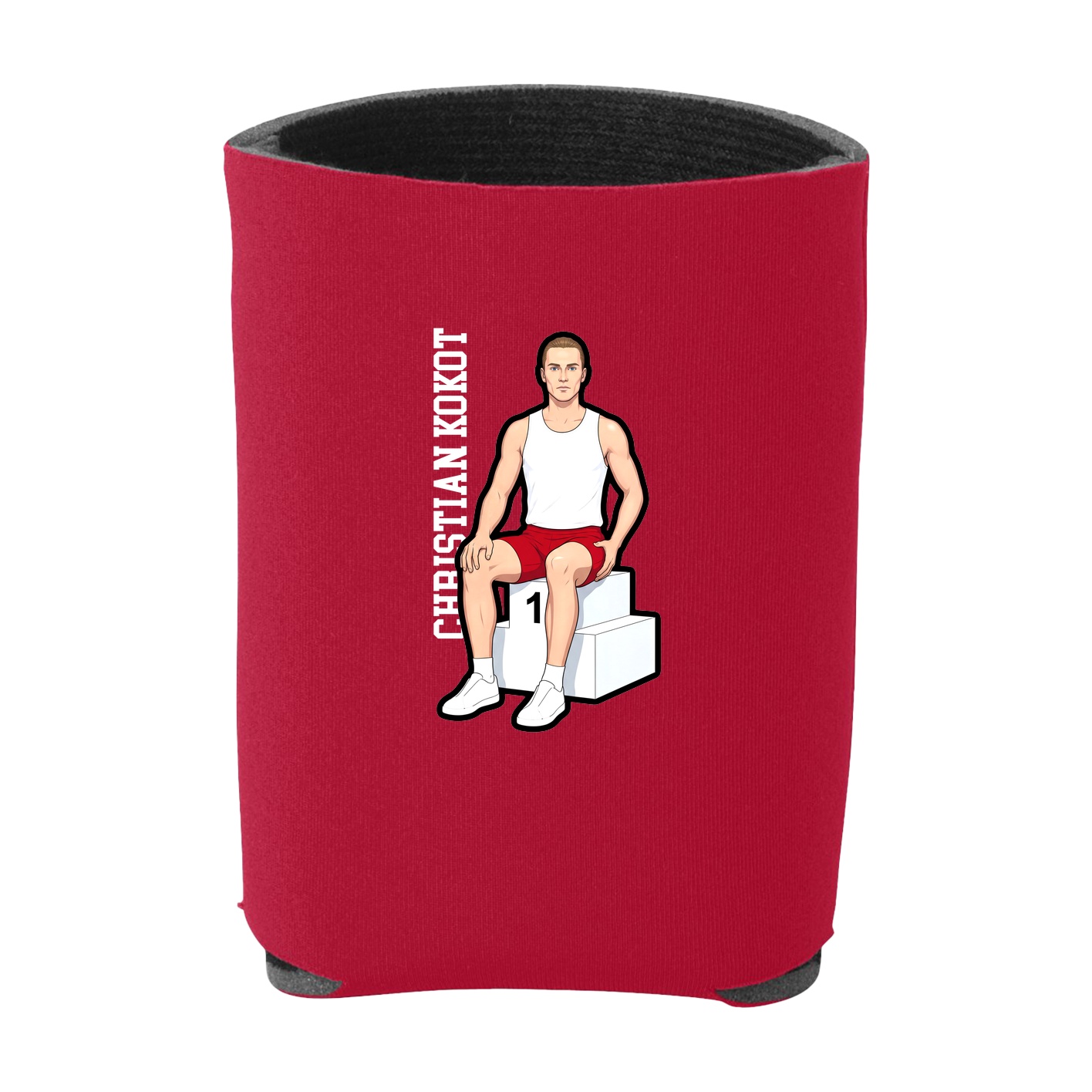 Can Holder — Name Vertical in Red