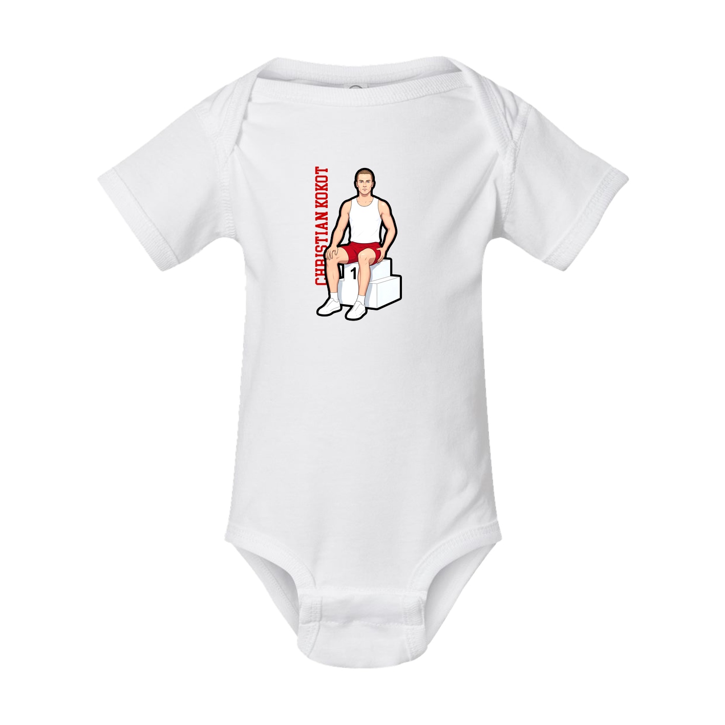 Baby Onesie — Name Vertical in White