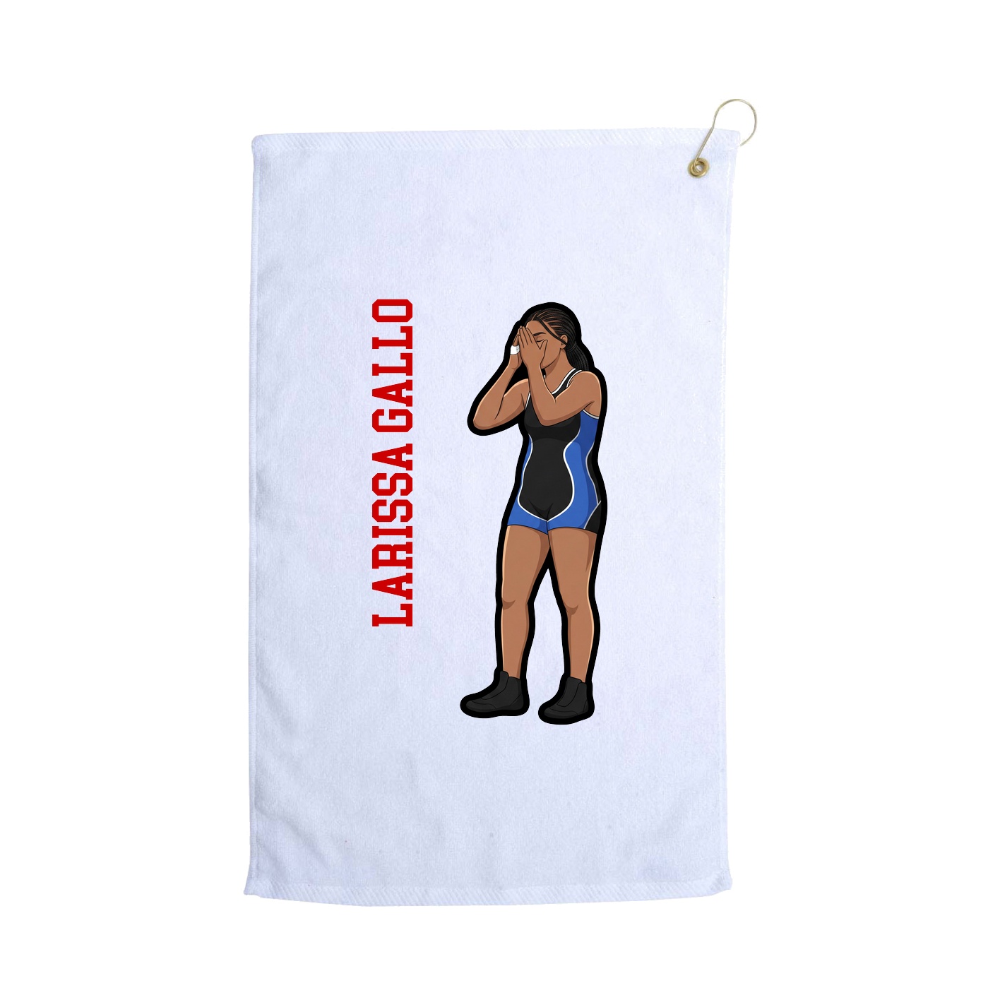Golf Towel — Name Vertical in White