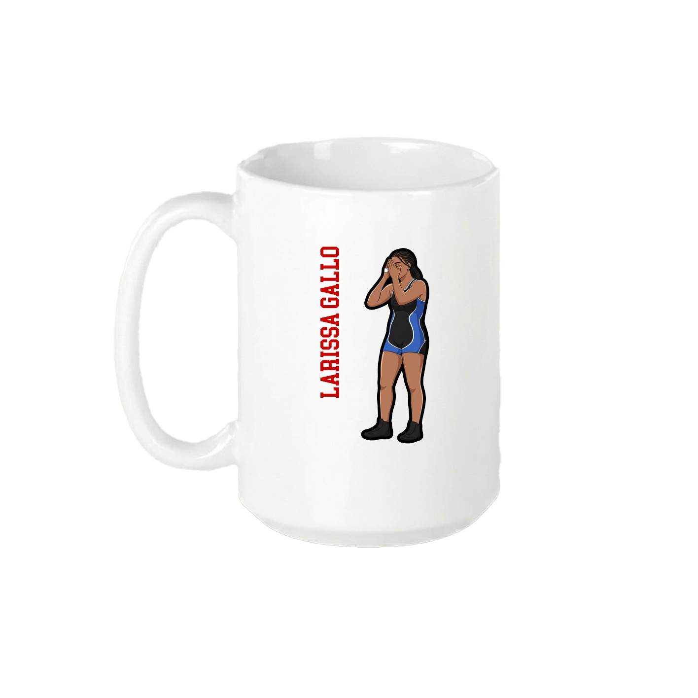 15oz Coffee Mug — Name Vertical in White