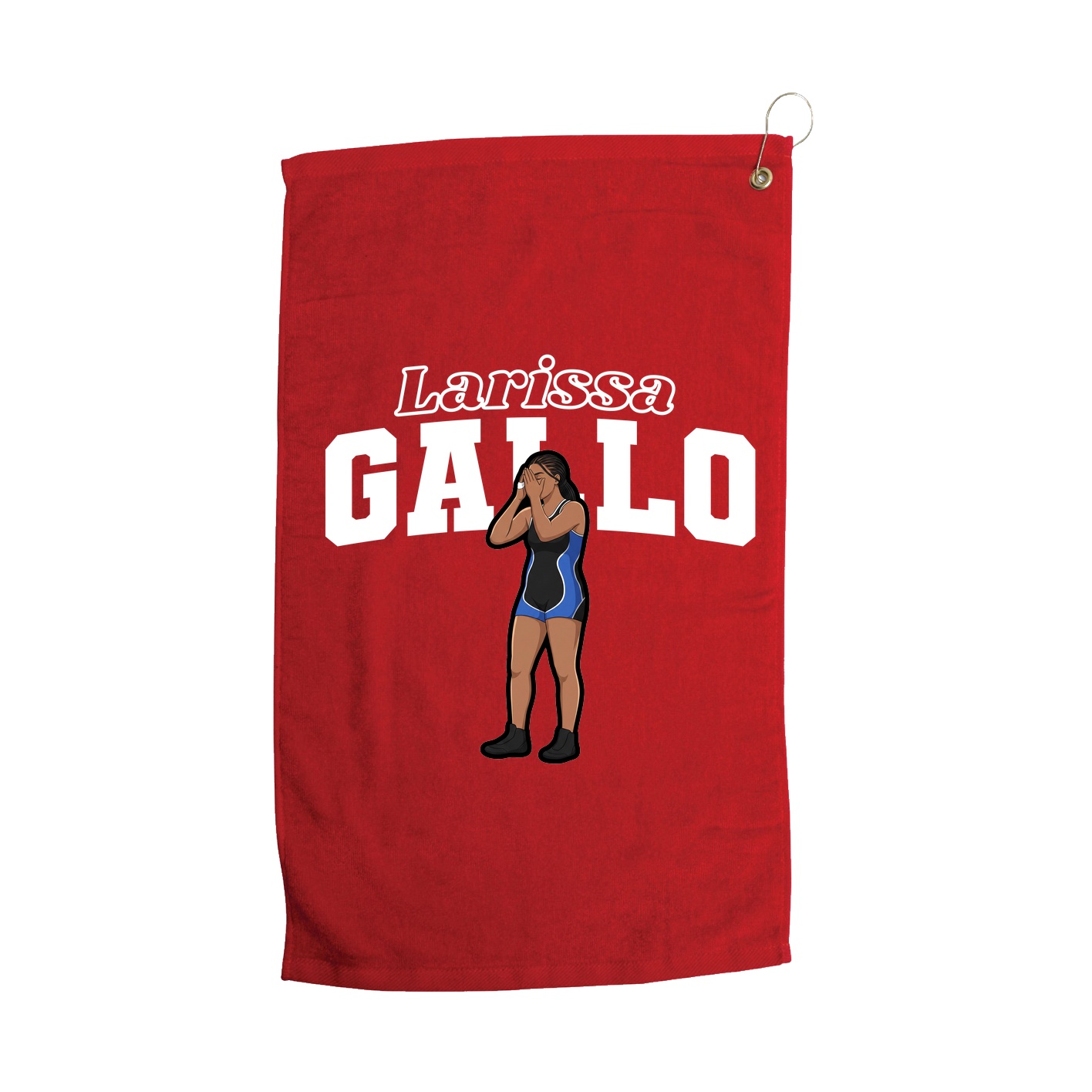 Golf Towel — Name Arch in Red