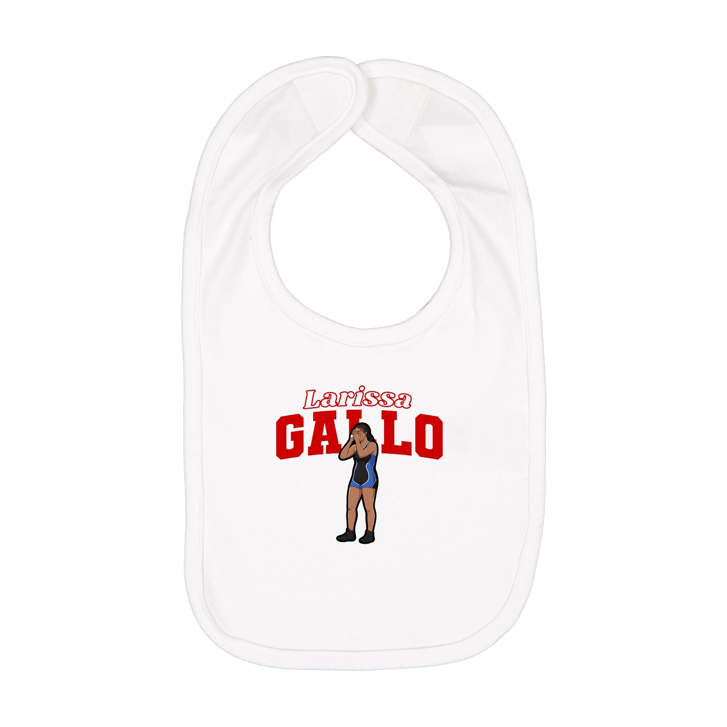 Infant Bib — Name Arch in White