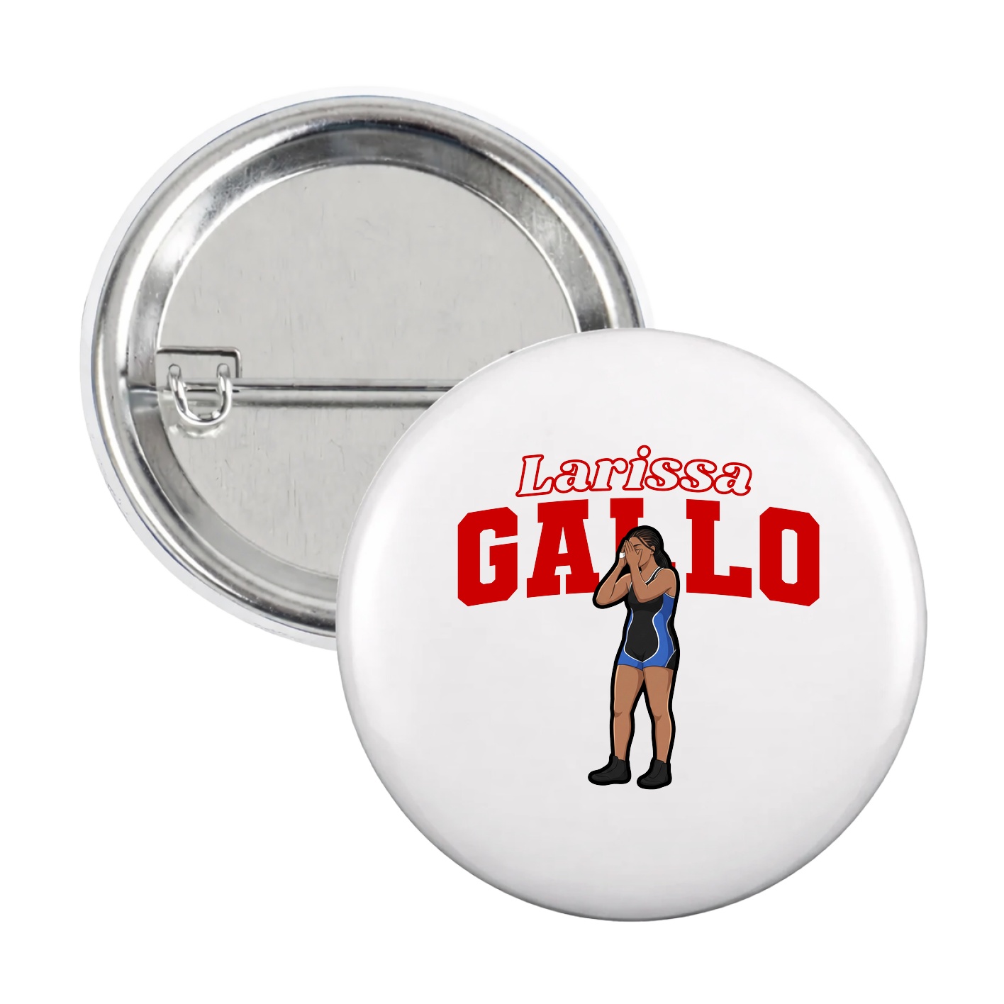 Game Day Button — Name Arch in White