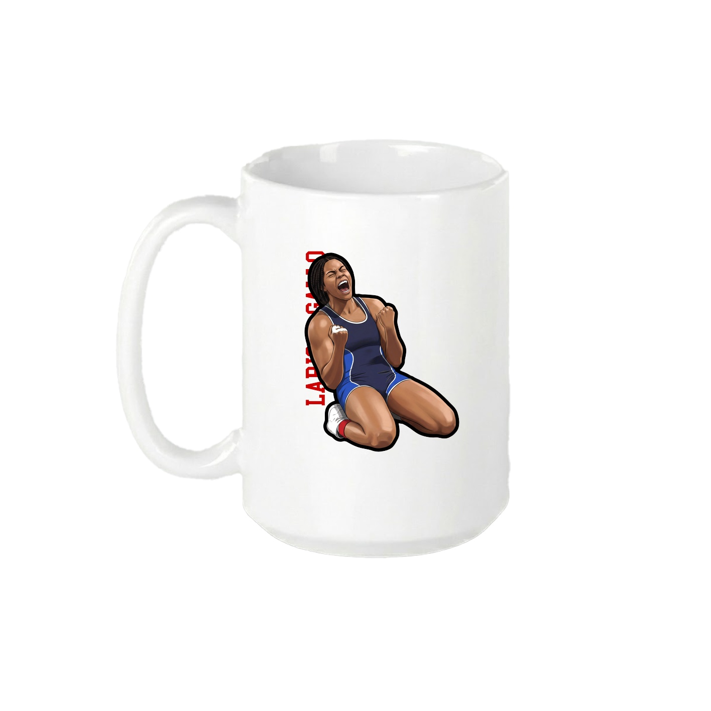 15oz Coffee Mug — Name Vertical in White