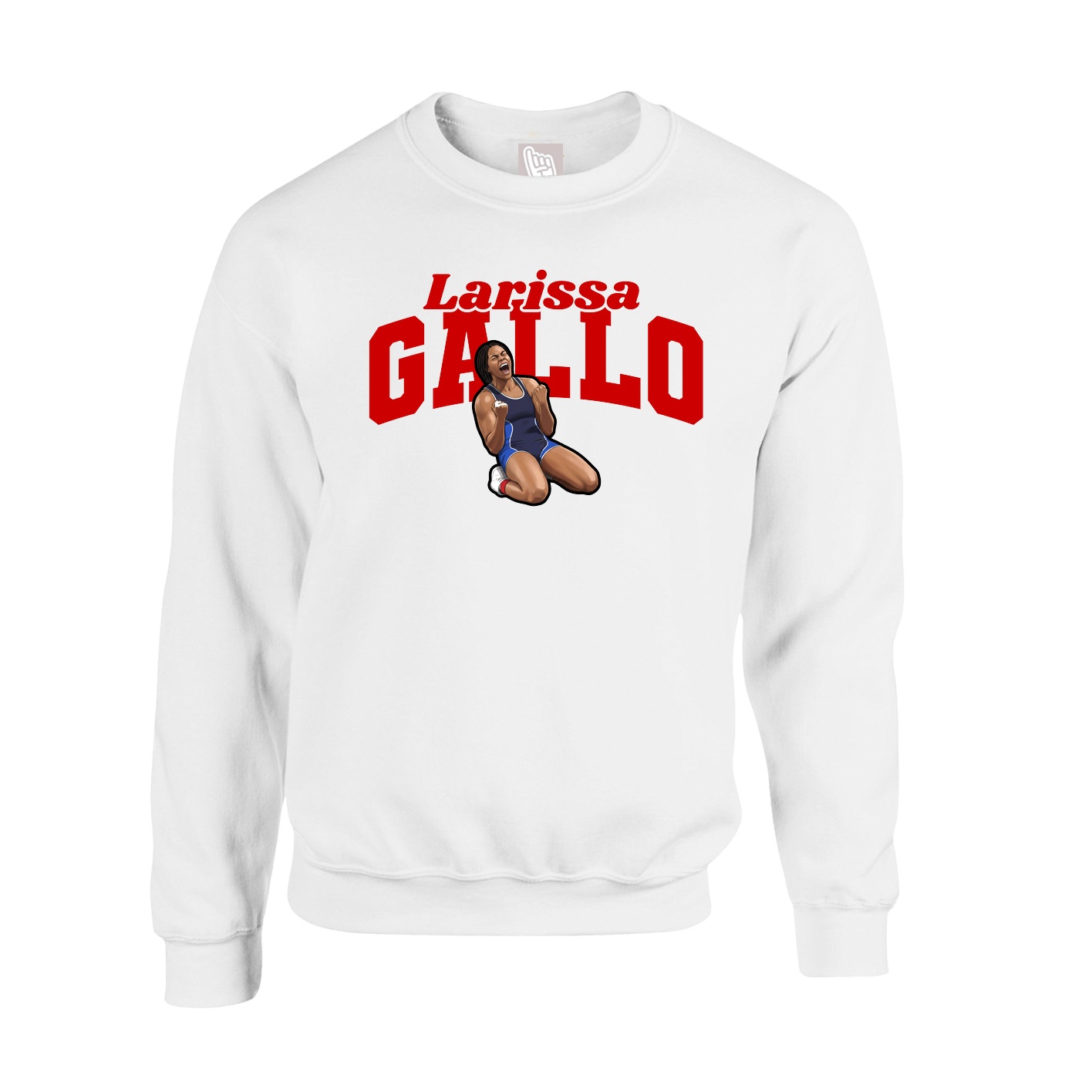 Fleece Crew — Signature Arch in White