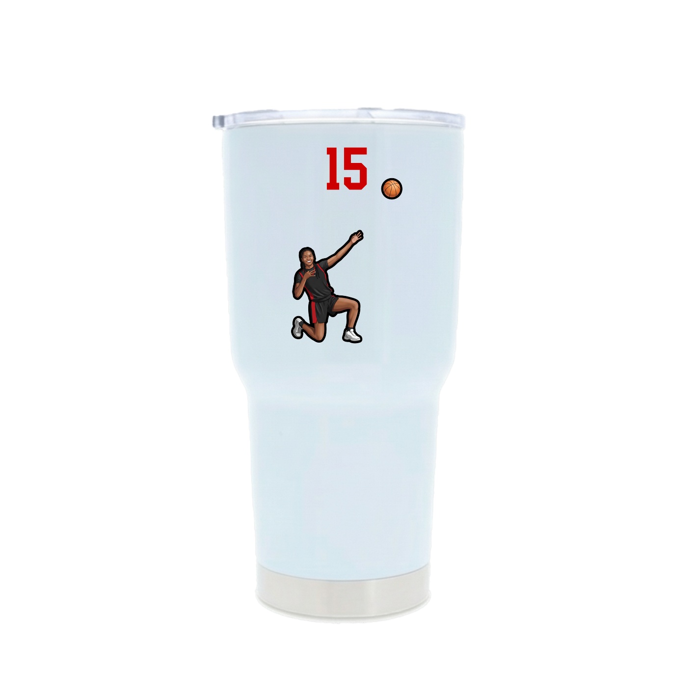 30oz Stainless Steel Tumbler — Number Top in White