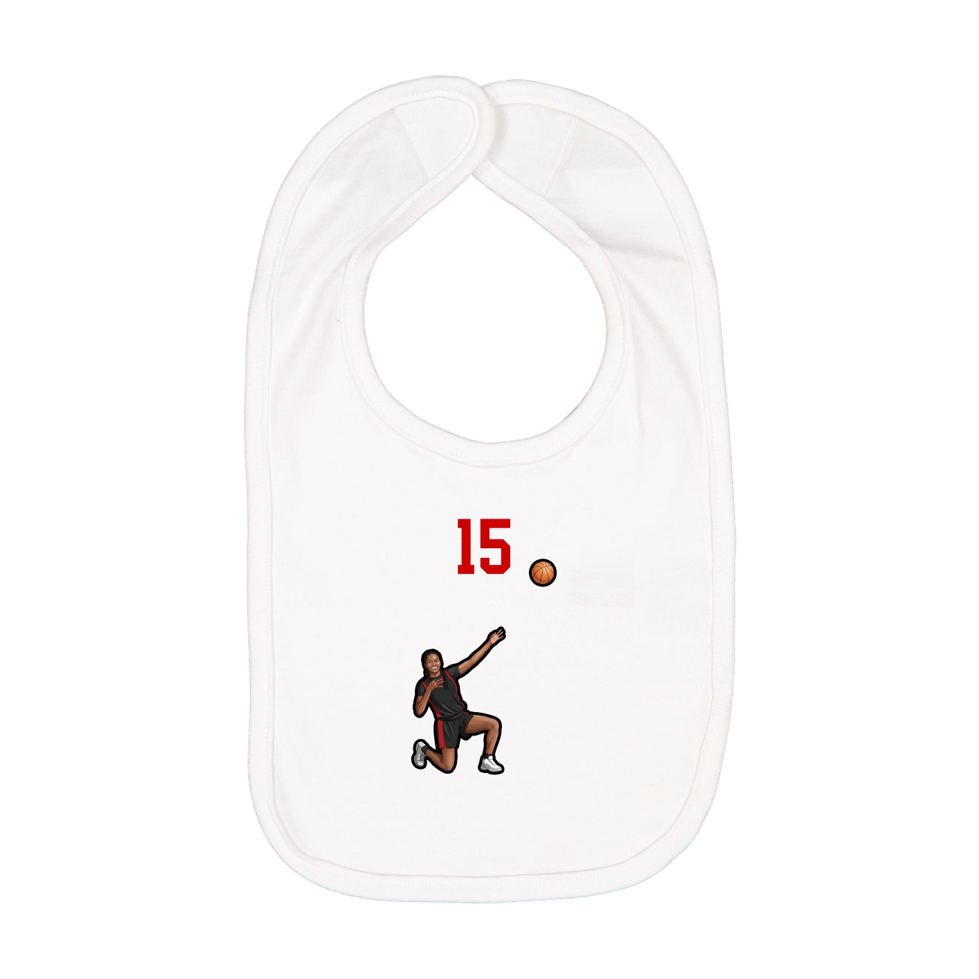 Infant Bib — Number Top in White