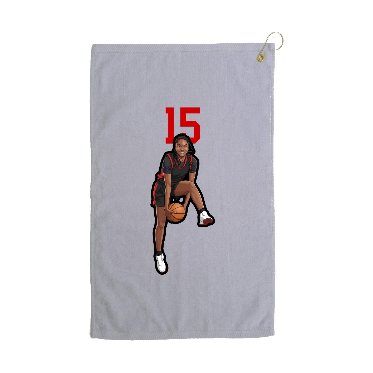 Golf Towel — Number Top in Grey