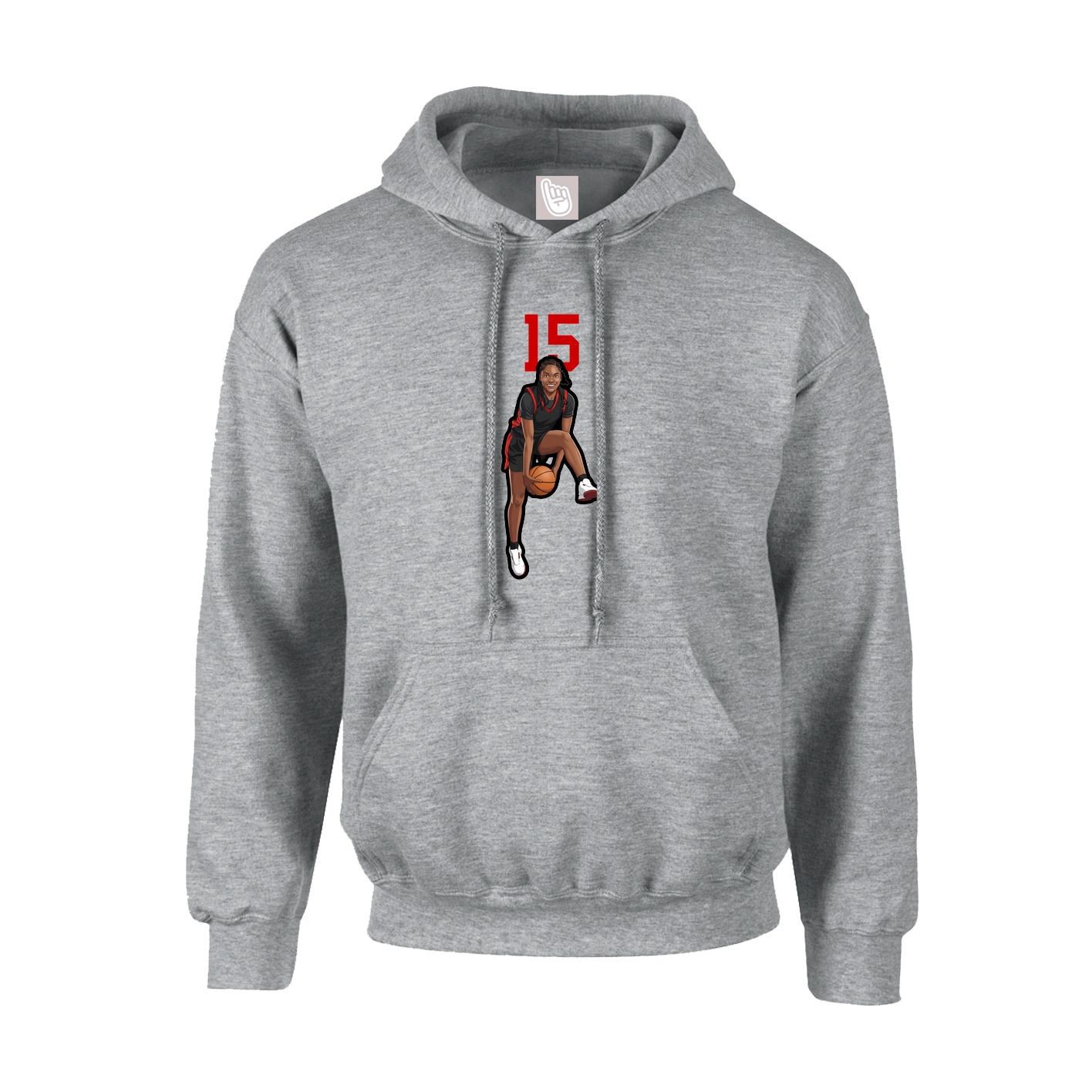 Hoodie — Number Top in Grey