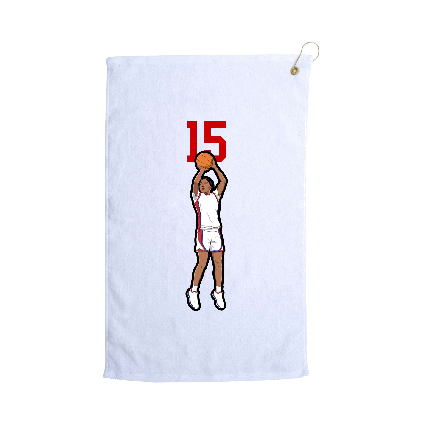 Golf Towel — Number Top in White