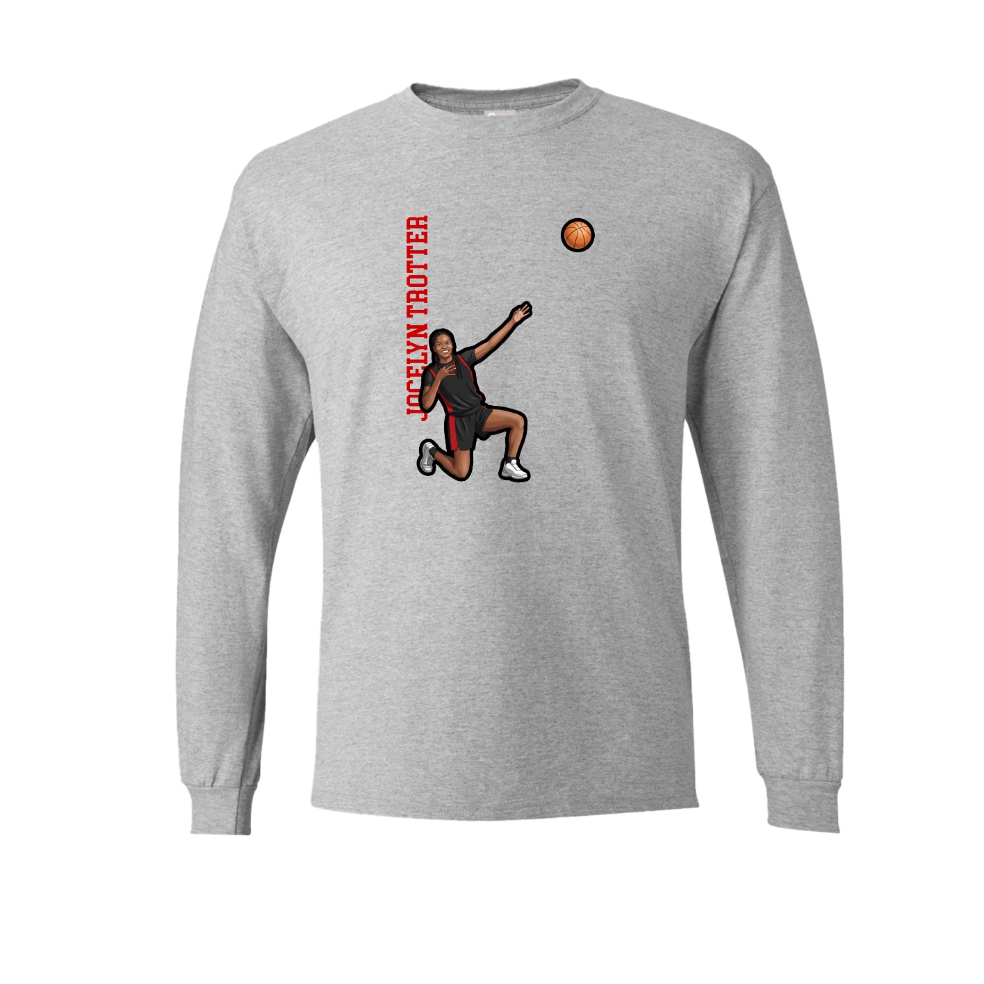 Long Sleeve Tee — Name Vertical in Grey