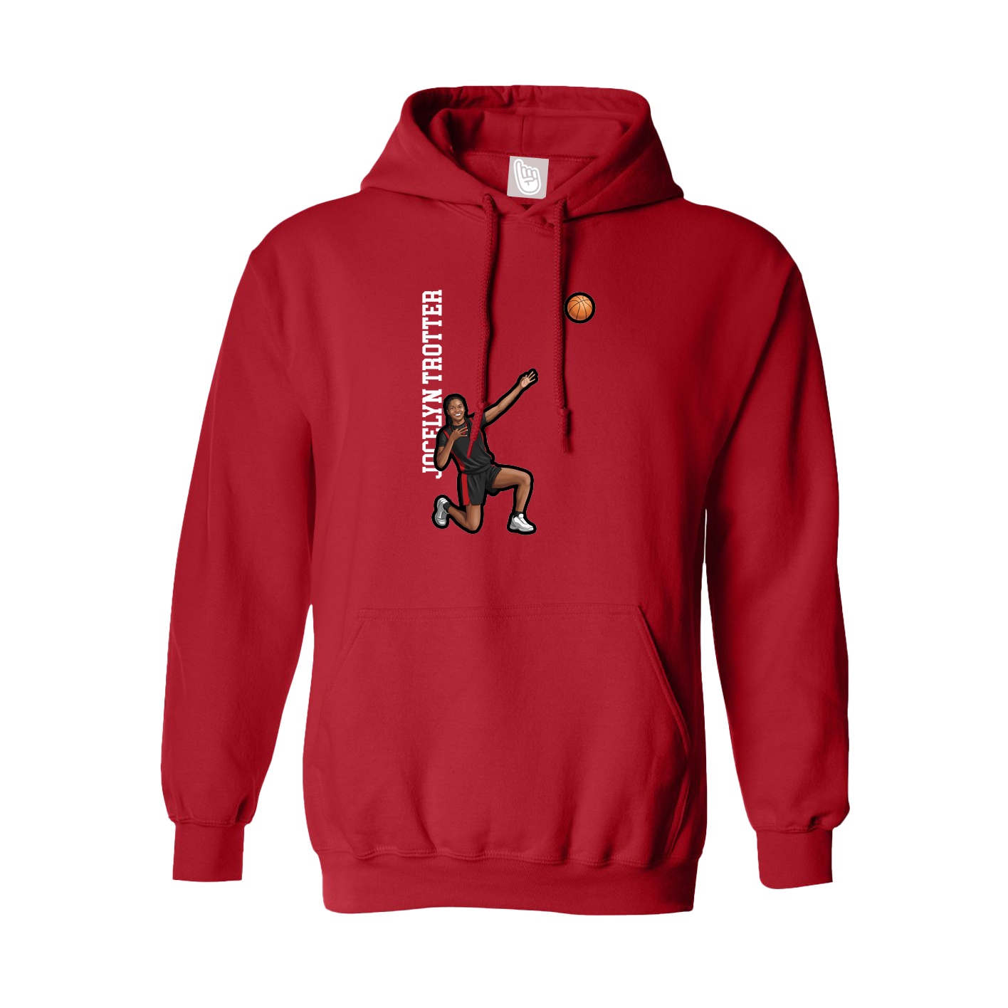 Hoodie — Name Vertical in Red