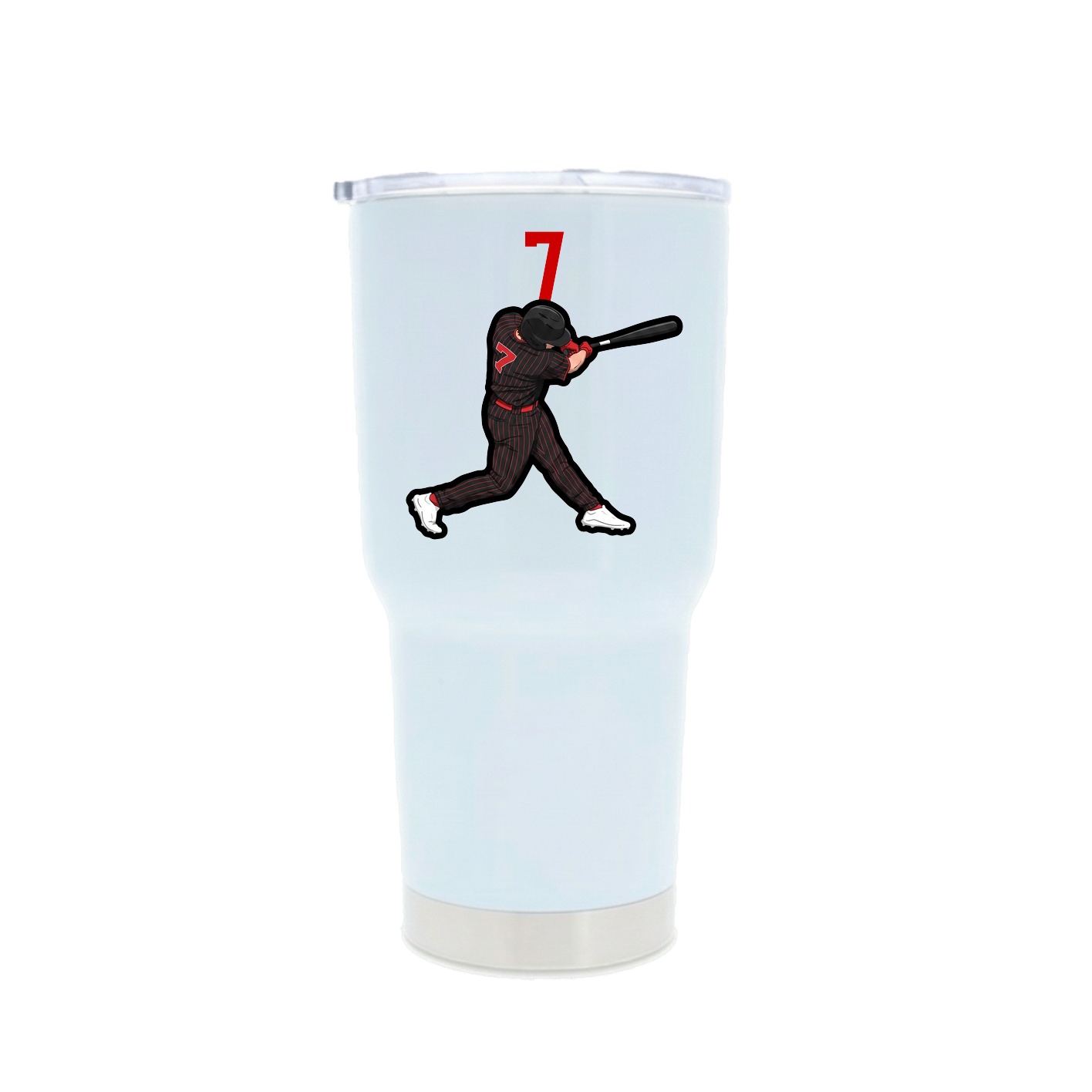 30oz Stainless Steel Tumbler — Number Top in White