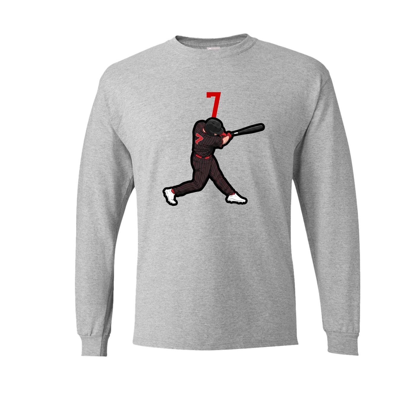 Long Sleeve Tee — Number Top in Grey