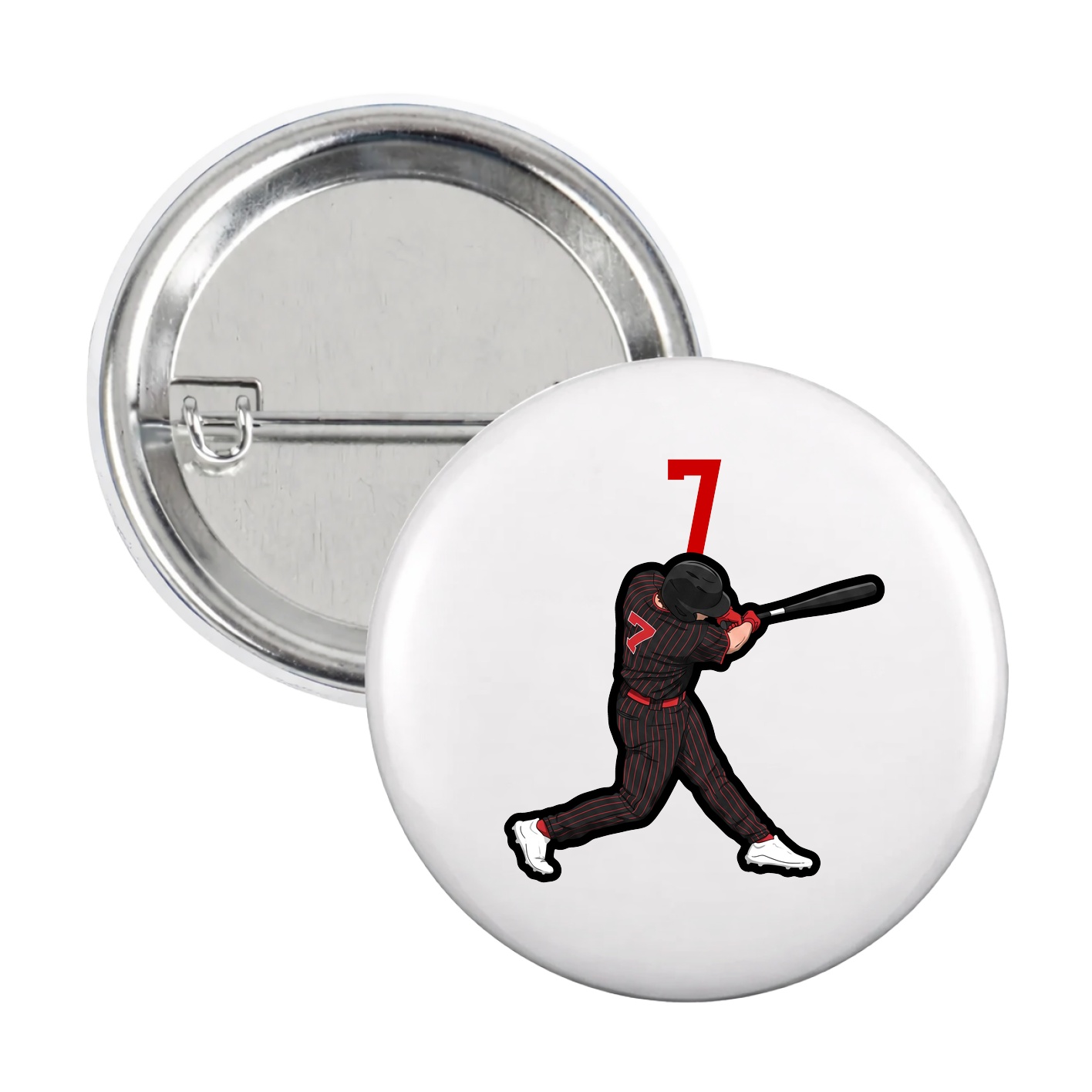 Game Day Button — Number Top in White