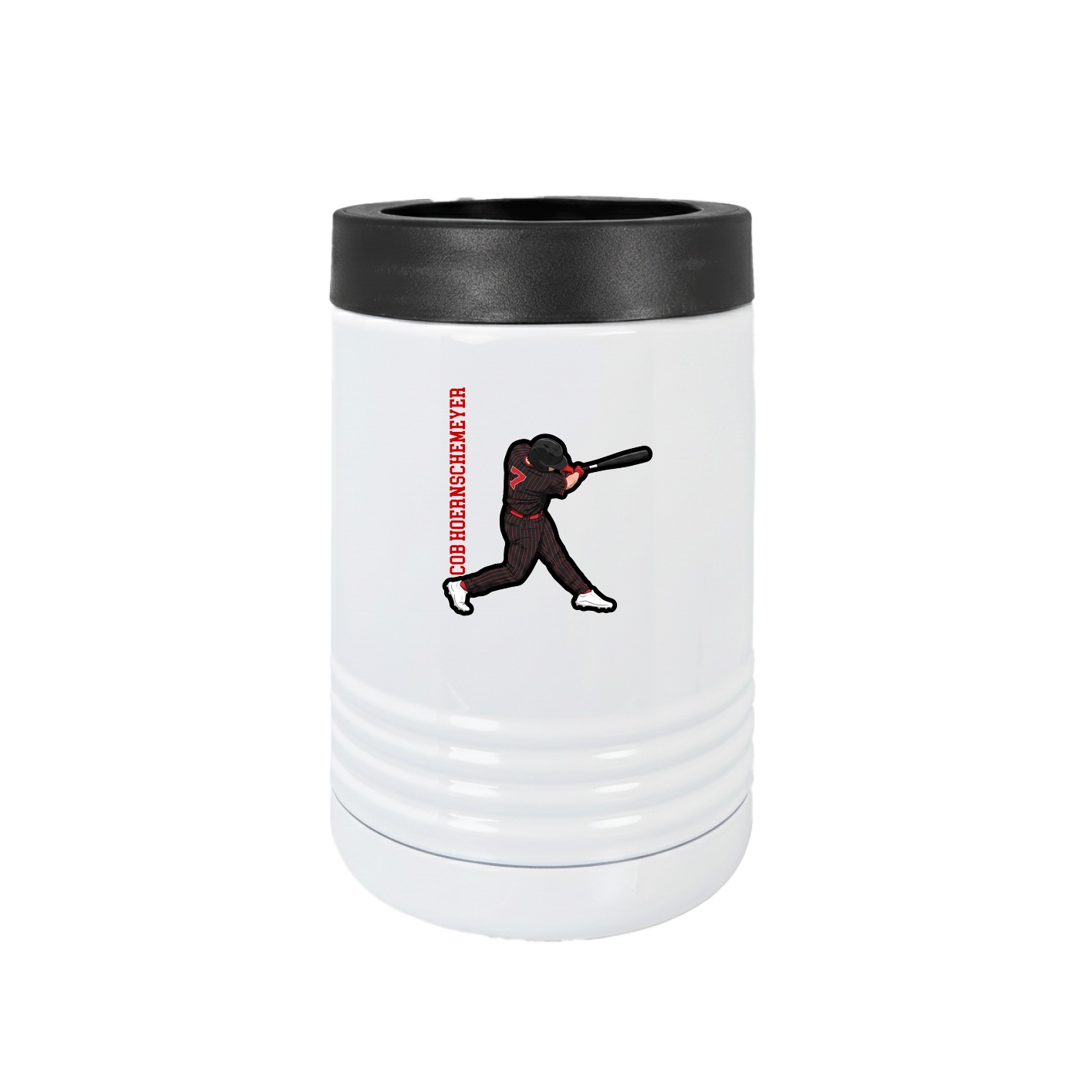Beverage Holder — Name Vertical in White