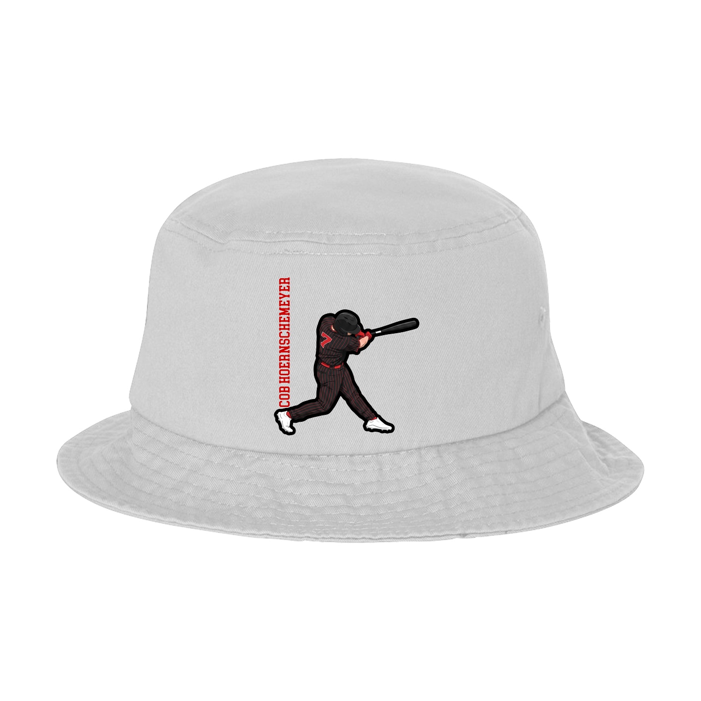 Bucket Cap — Name Vertical in White
