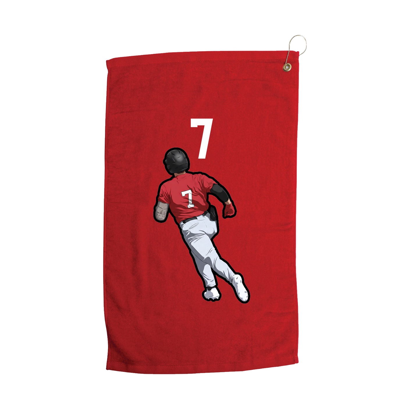 Golf Towel — Number Top in Red