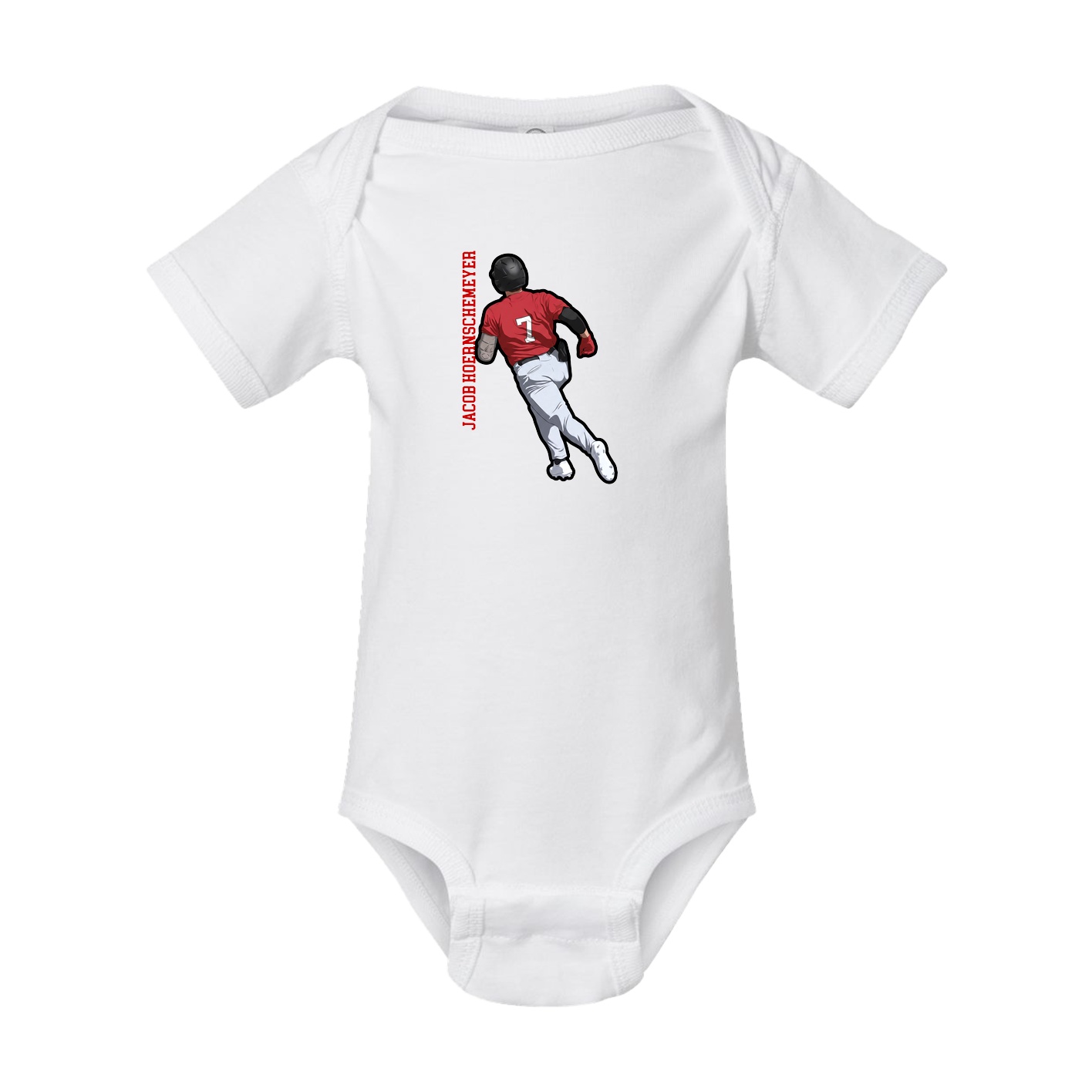 Baby Onesie — Name Vertical in White