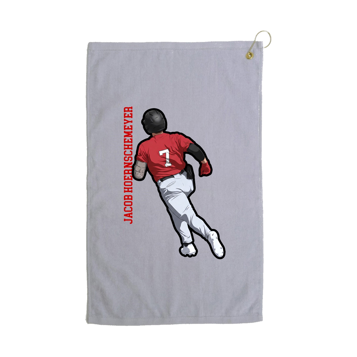 Golf Towel — Name Vertical in Grey