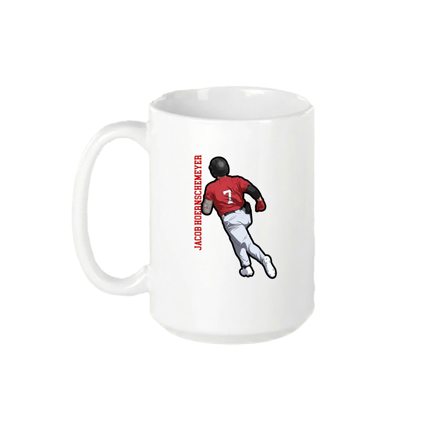 15oz Coffee Mug — Name Vertical in White