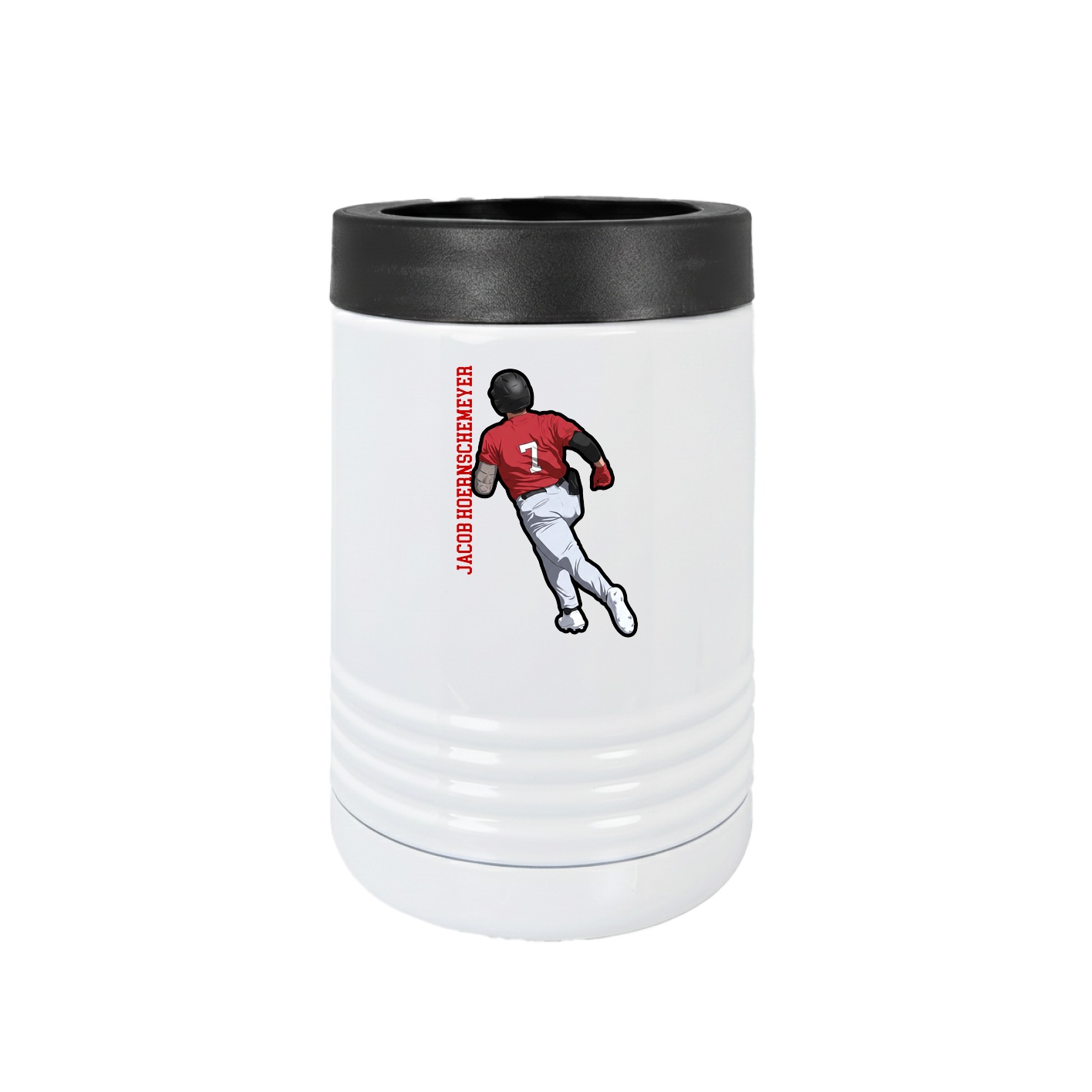 Beverage Holder — Name Vertical in White