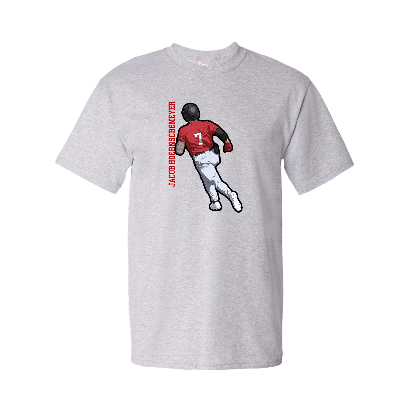 Tee — Name Vertical in Grey