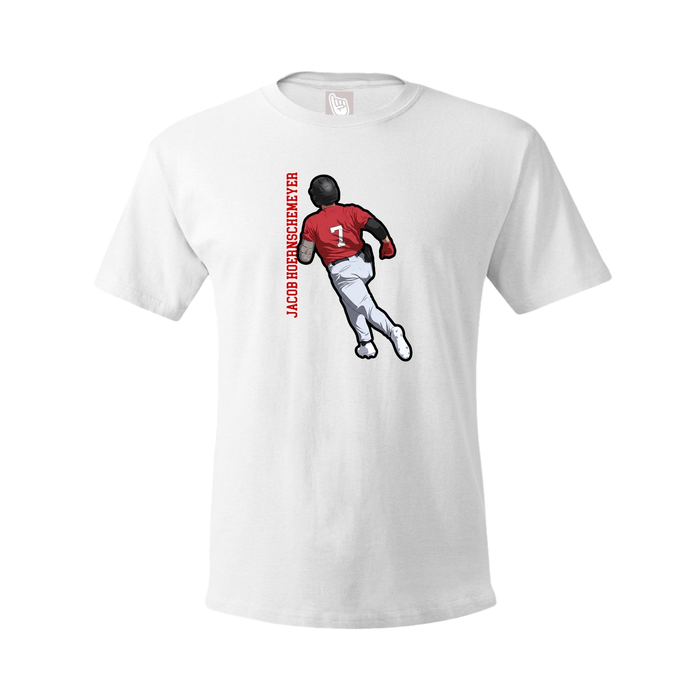 Youth Tee — Name Vertical in White