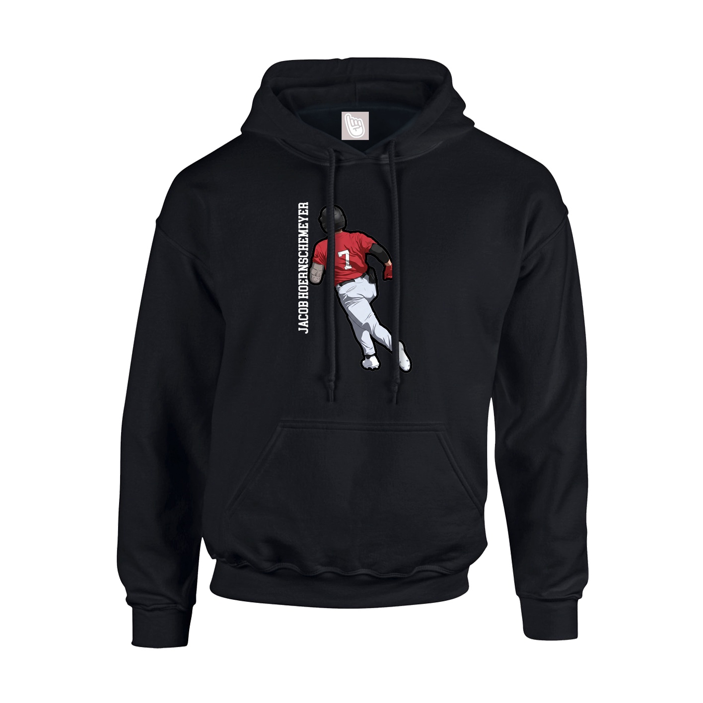 Youth Hoodie — Name Vertical in Black