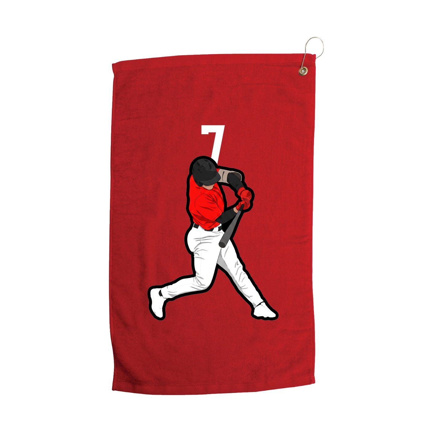 Golf Towel — Number Top in Red