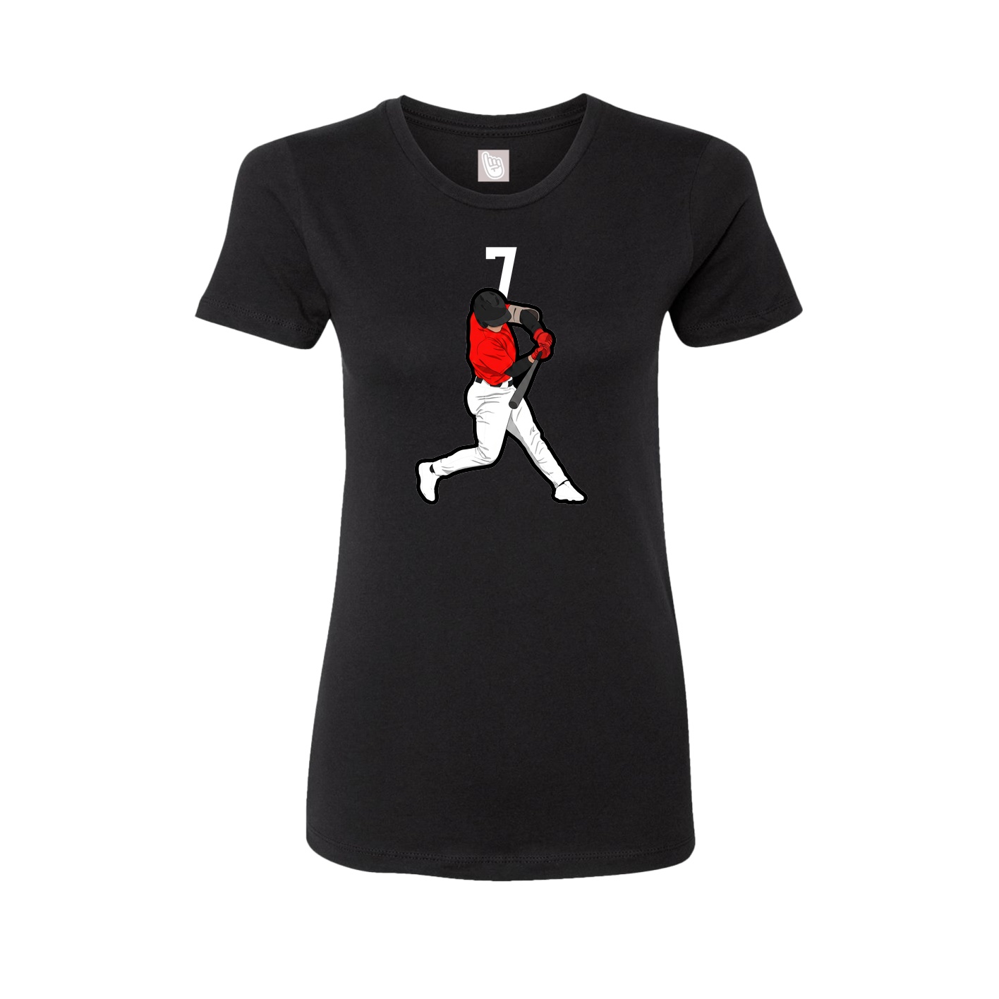 Fitted Women's Tee — Number Top in Black