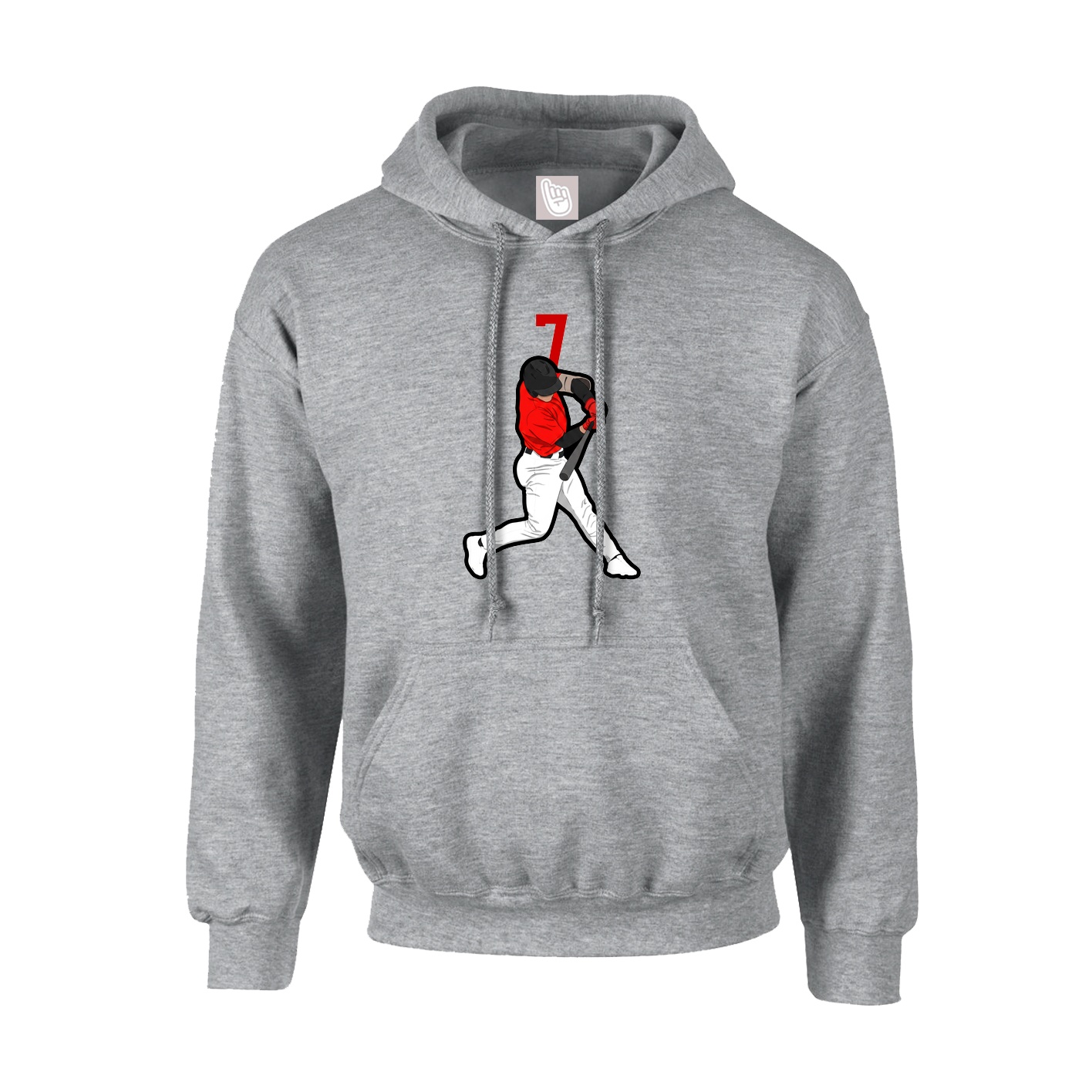 Youth Hoodie — Number Top in Grey