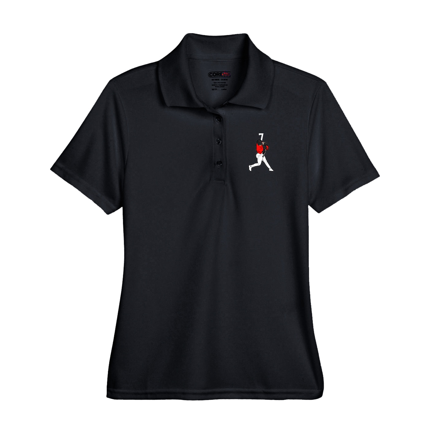 Performance Polo — Number Top in Black