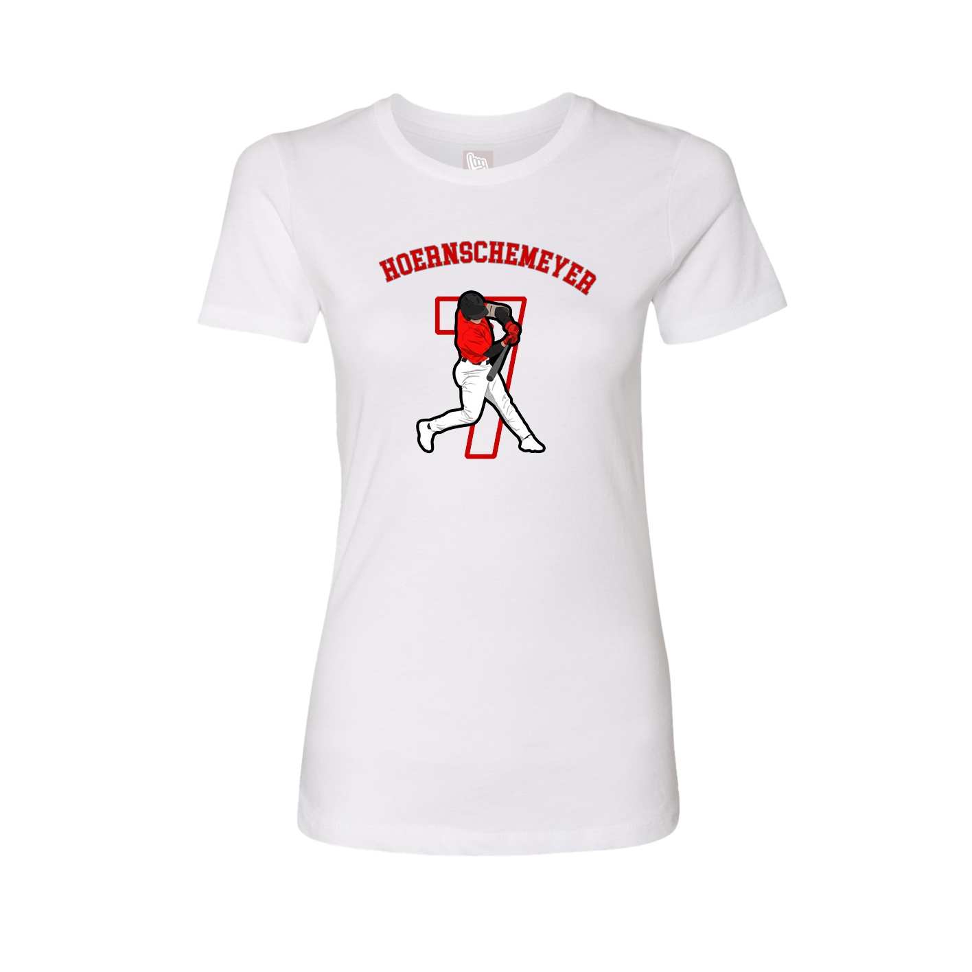 Fitted Women's Tee — Shirsey Arch in White