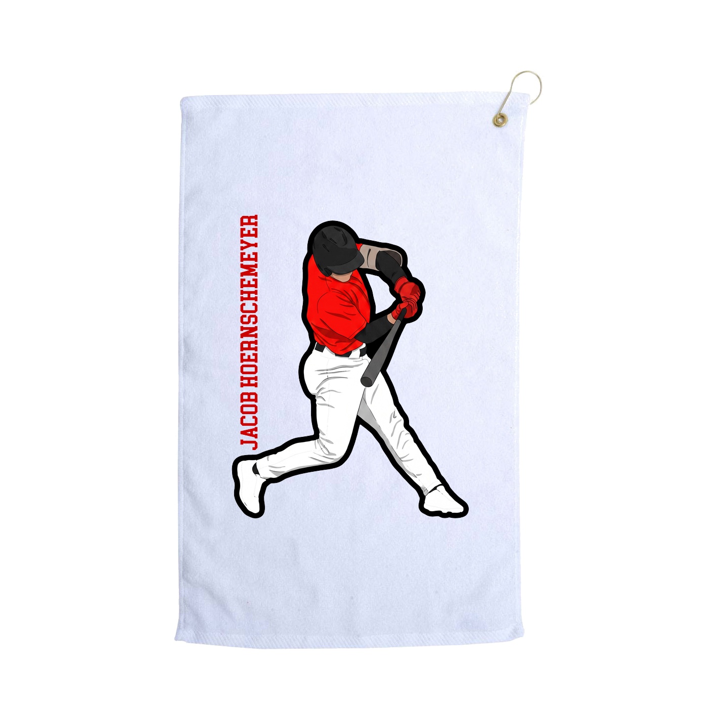 Golf Towel — Name Vertical in White