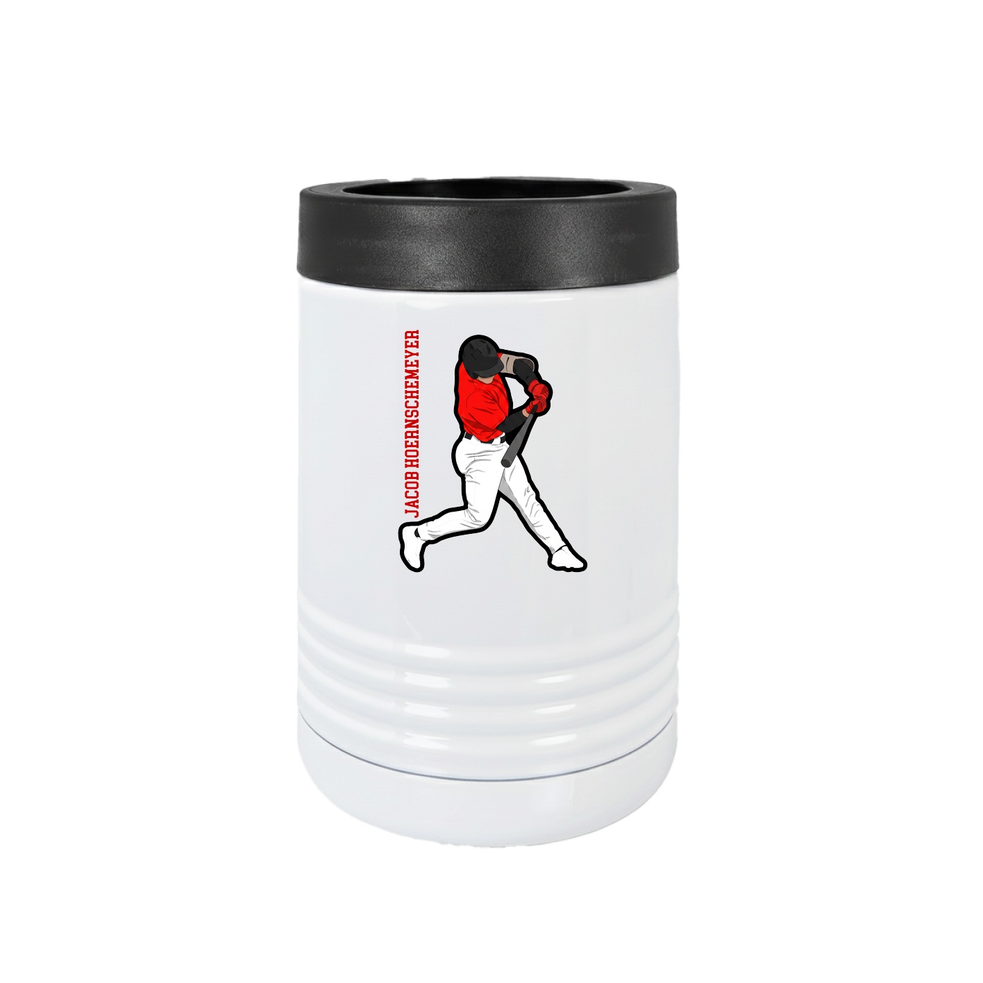 Beverage Holder — Name Vertical in White